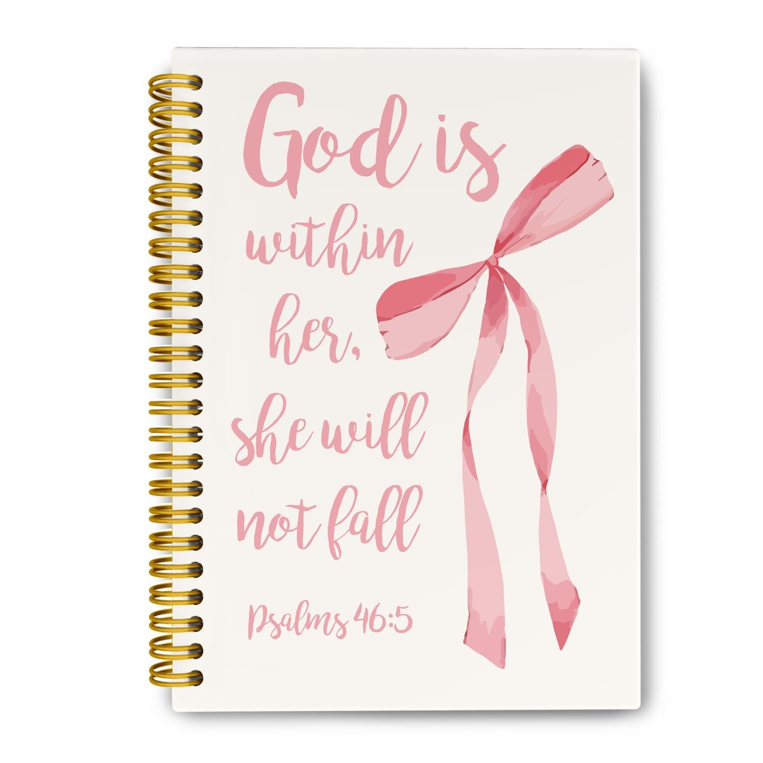 JKMBN Christian Bible Verse Journaling Notebooks, Coquette Pink Bows 
