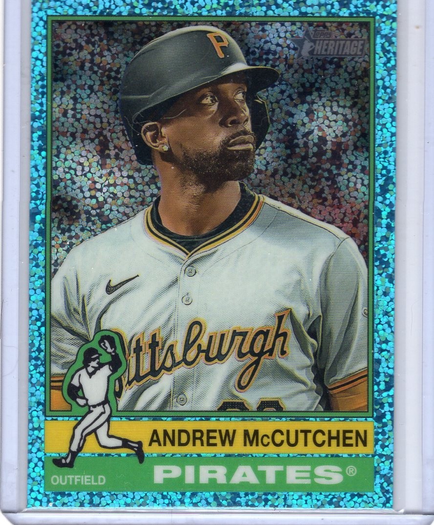 2025 Topps Heritage Andrew McCutchen Chrome Light Blue Sparkle #314 Pirates