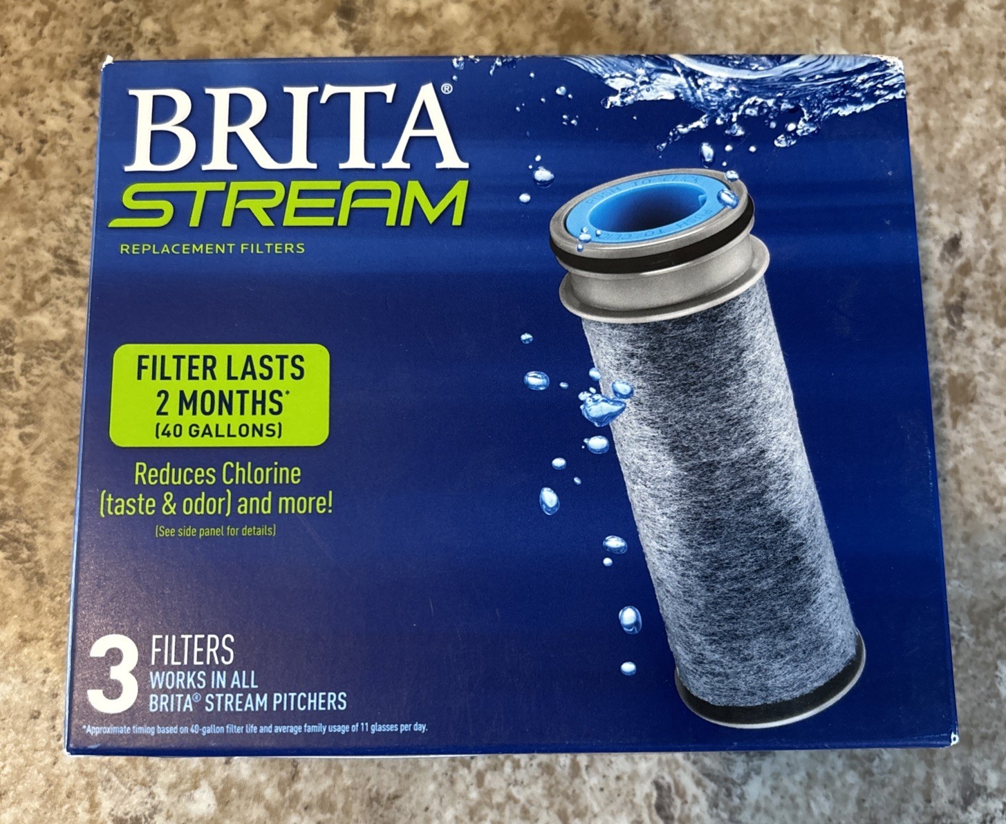 Brita Stream Pitcher Replacement Water Filter 3-Pack Unopened