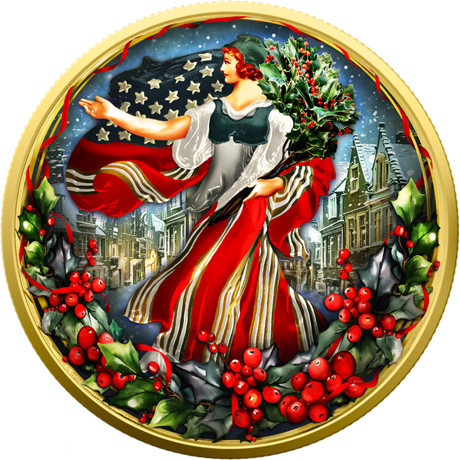 2024 U.S. Eagle Merry Christmas Edition 1 oz Silver Coin