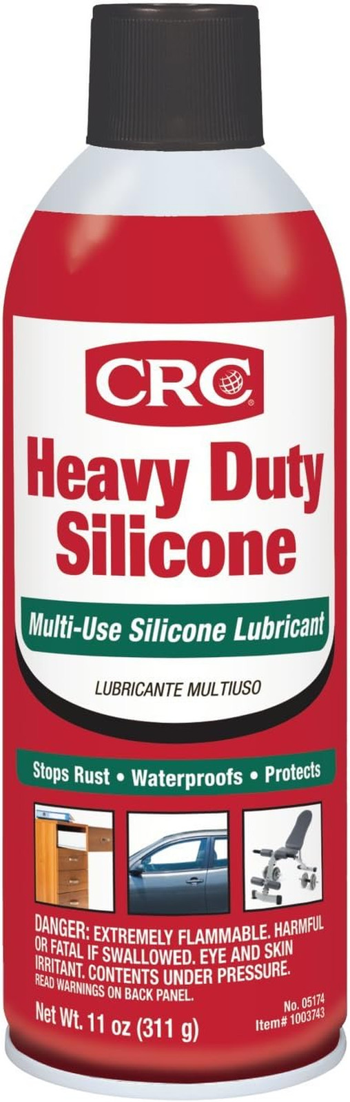 CRC Heavy Duty Silicone Lubricant, 11 Wt Oz, Clear Colorless Liquid