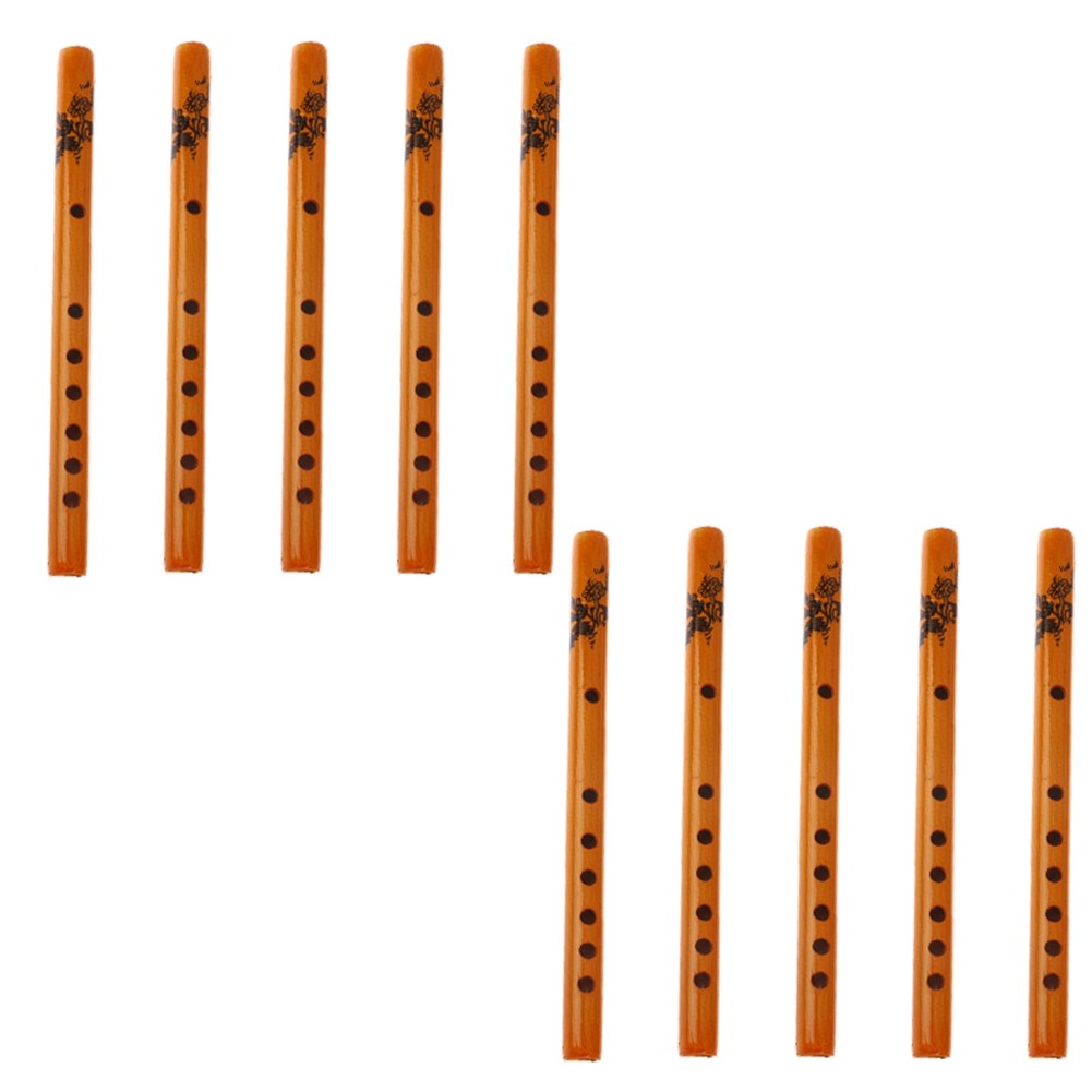 10-Pack Chinese Traditional 6-Hole Bamboo Flute Recorder Clarinet Student7086