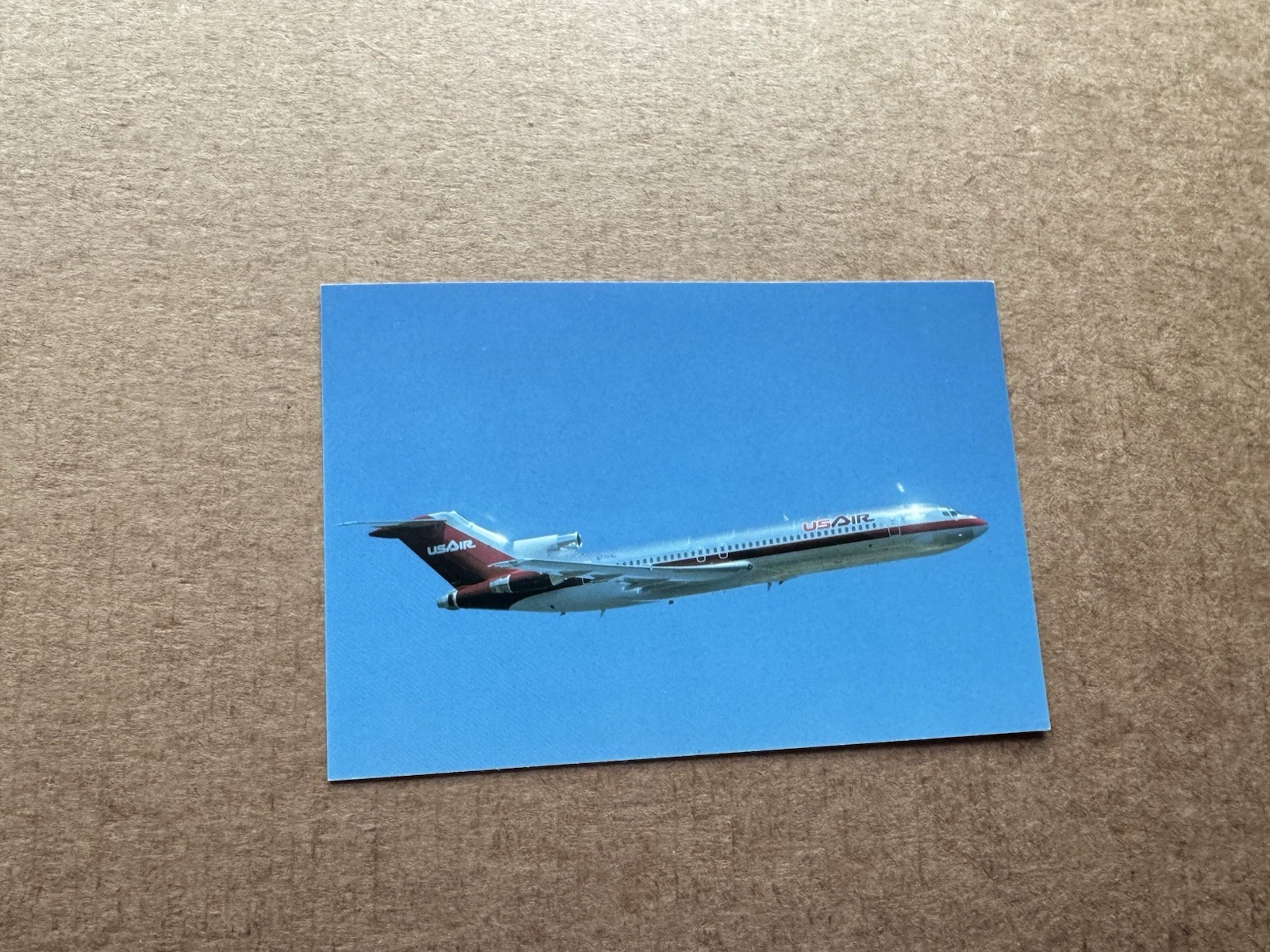 US 1960s Aviation PPC +USAir 727-200 Card +Unused +Covering 100-City-US-Canada