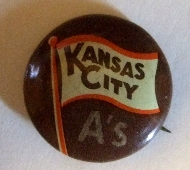 Kansas City Athletics Pinback Button Kansas City A's Pin 1960 BaseballTeam