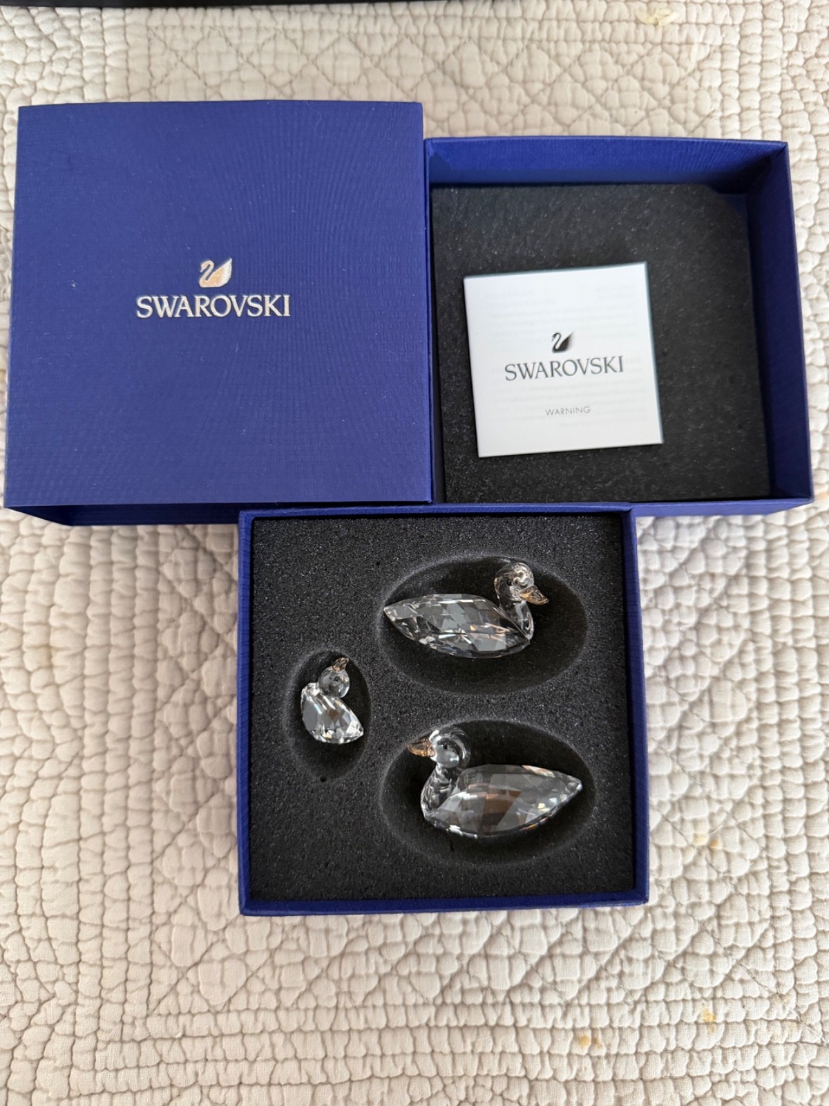 Authentic Swarovski Ducks Family (Set of 3) Crystal Figurines - 5376422