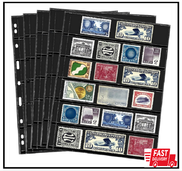 20 Sheets Stamp Pages Collector Stamp Collecting Album Binder Standard