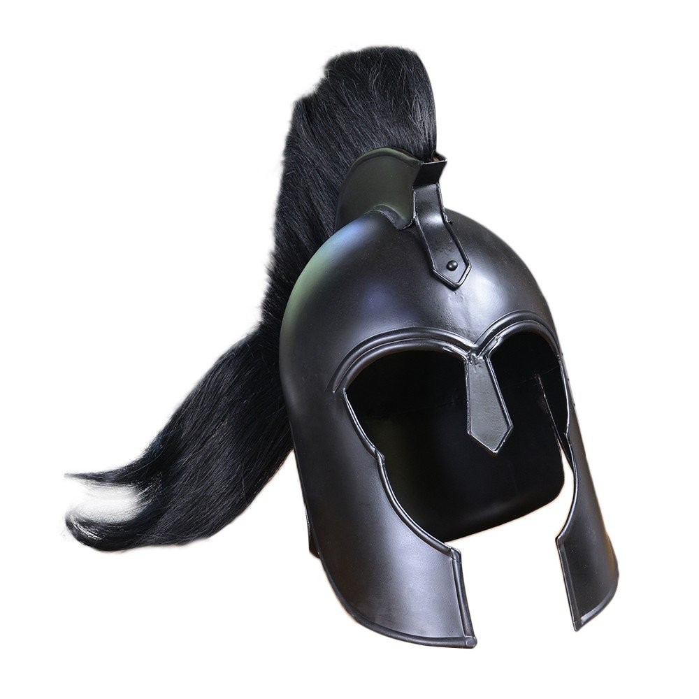 SZCO Supplies Black Trojan Helmet - 18 Gauge Carbon Steel, Hand Made