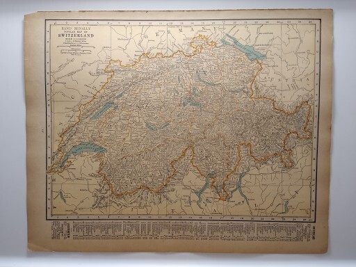 1929 Vintage SWITZERLAND Atlas Map Original Antique Rand McNally Premium Atlas