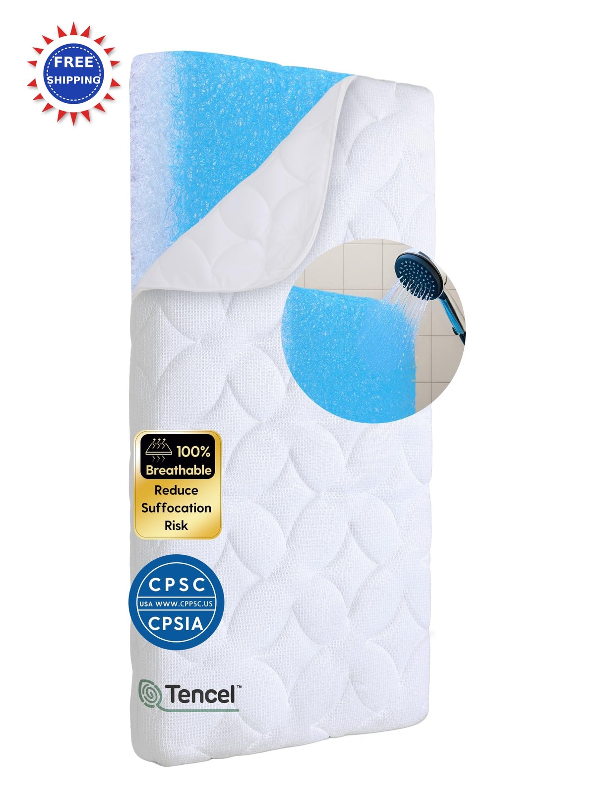 Crib Mattress Ultra Breathable 100% Washable 52 x 28 BEBSO18 BABELIO Core Dual