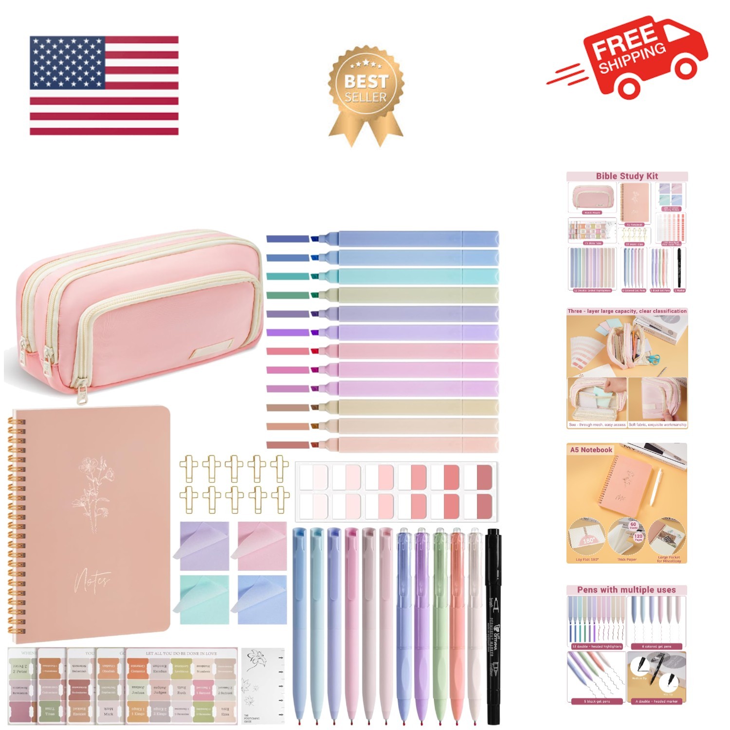 Bible Journaling Kit for Women, Bible Study Supplies Bible Study Kit with Not...