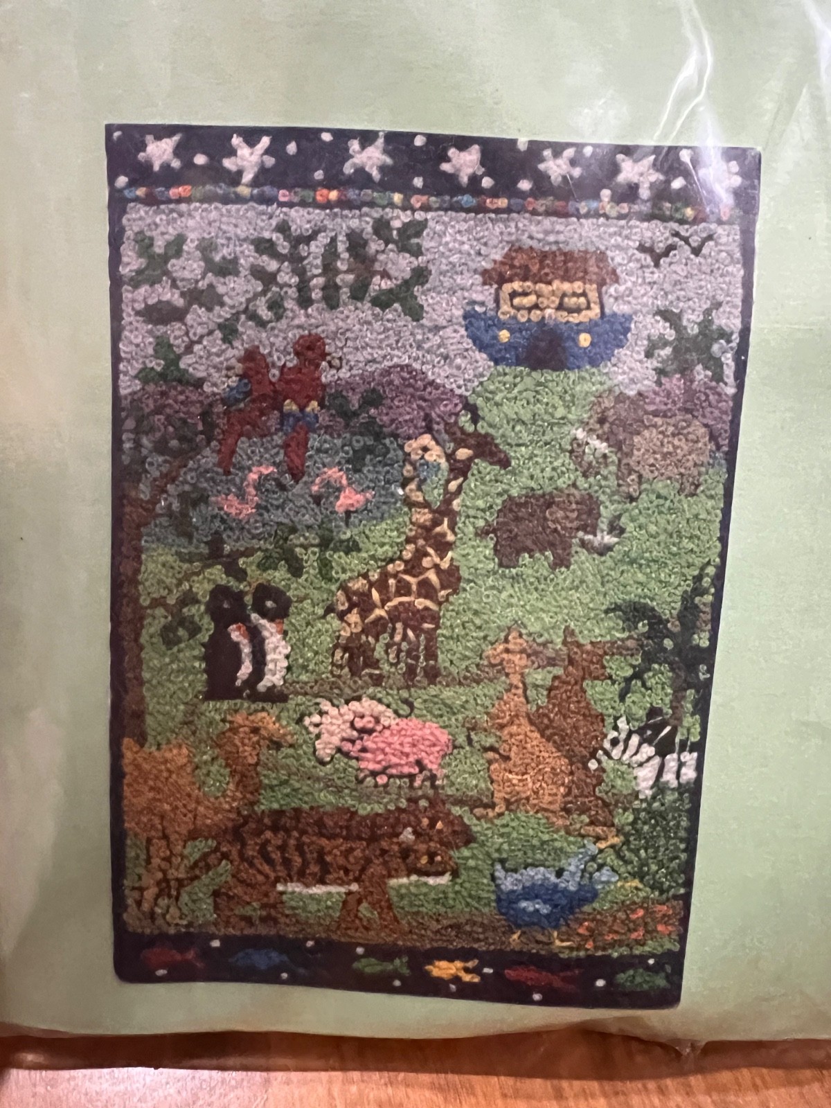 Rug Kit Marny's Miniature Rug French Knot Noah's Ark Animals