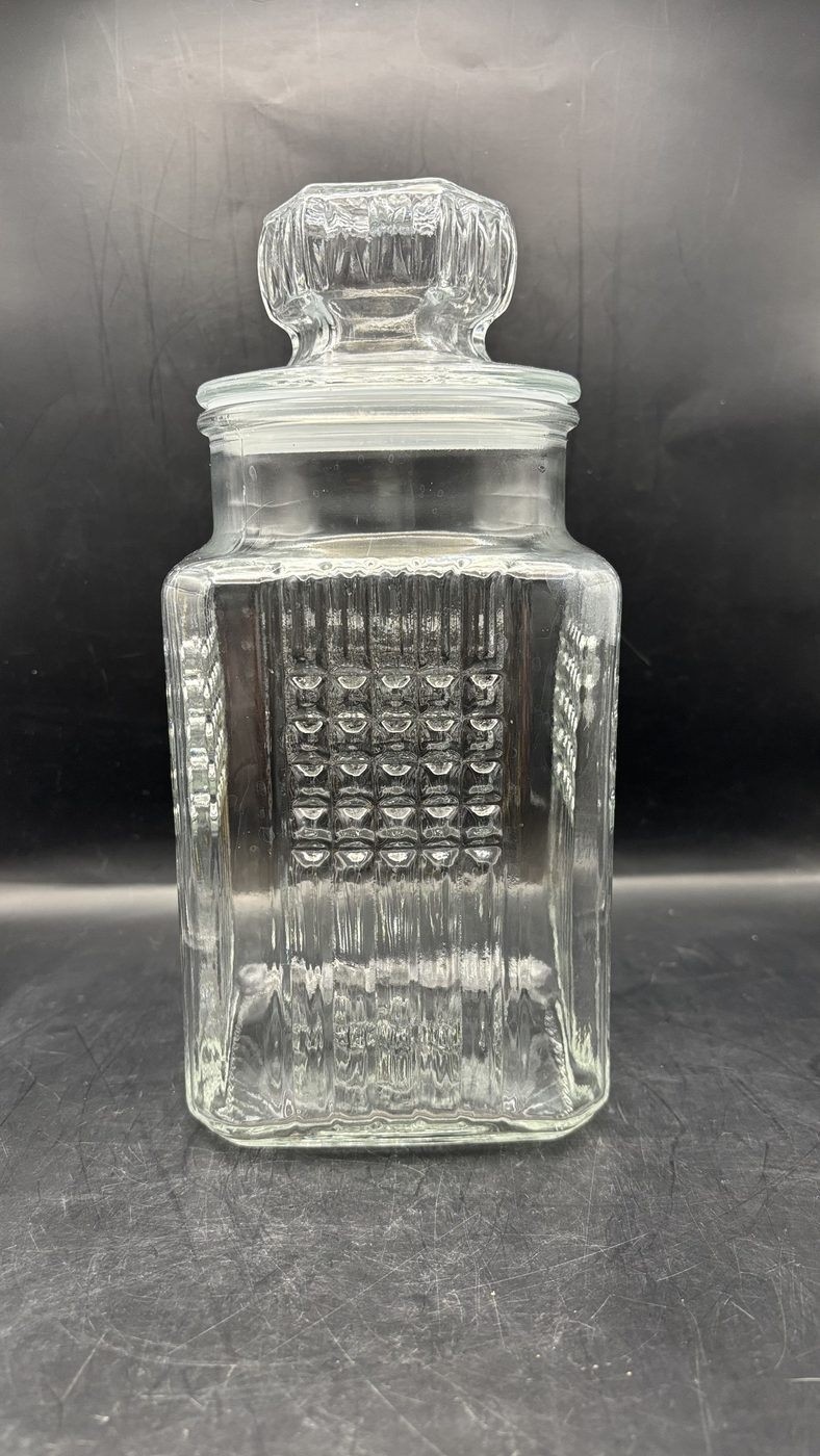 Antique KOELLE'S / Koeze's Embossed Glass Apothecary Jar Canister 1890