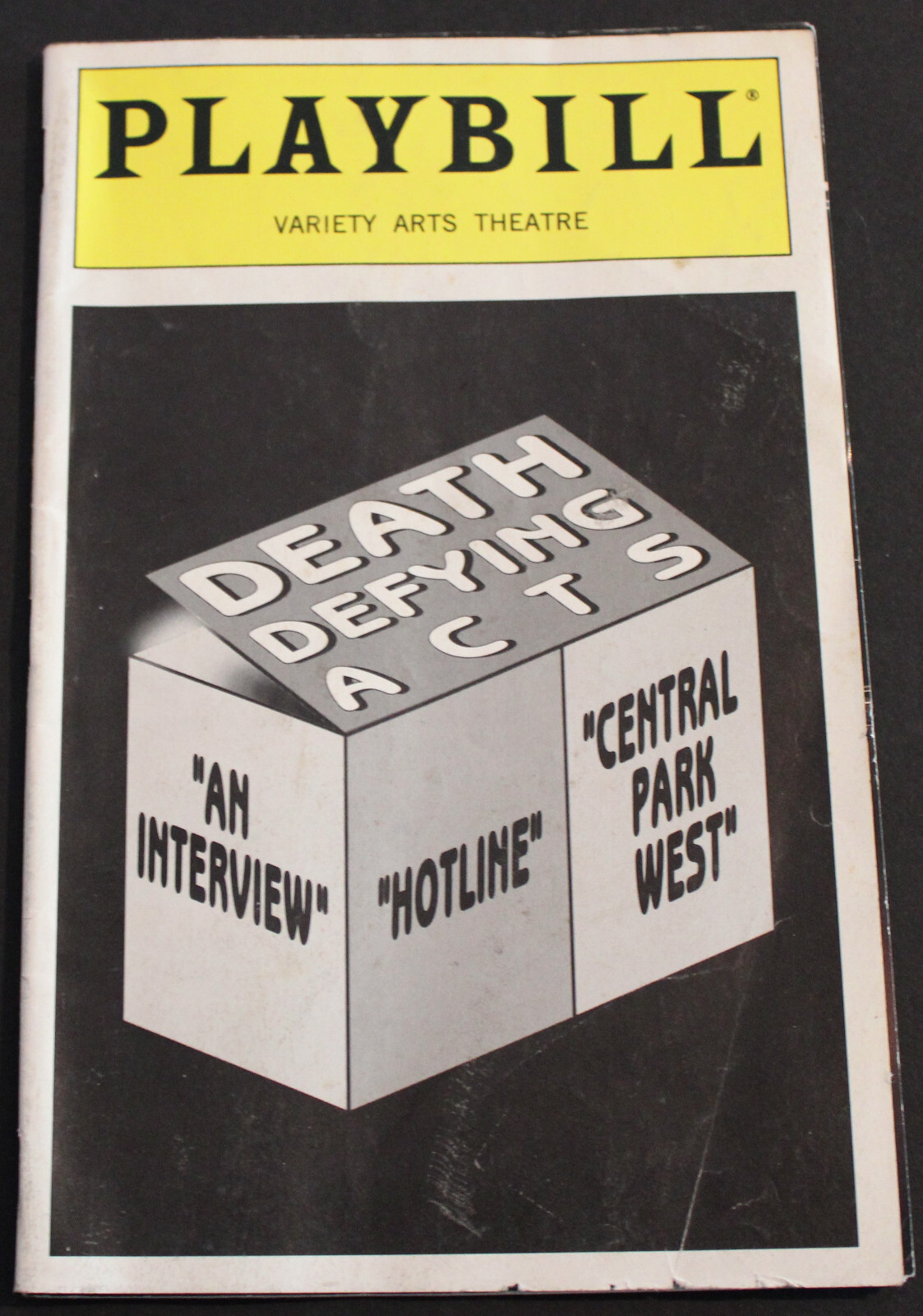 Vintage 1995 DEATH DEFYING ACTS PLAYBILL VARIETY ARTS THEATRE LOS ANGELES CA B2