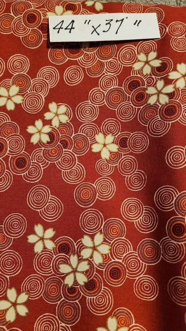 MAYER FABRIC MANDALA CRIMSON FABRIC RED BACKGROUND GEOMETRIC CIRCL PATTERN 44X37