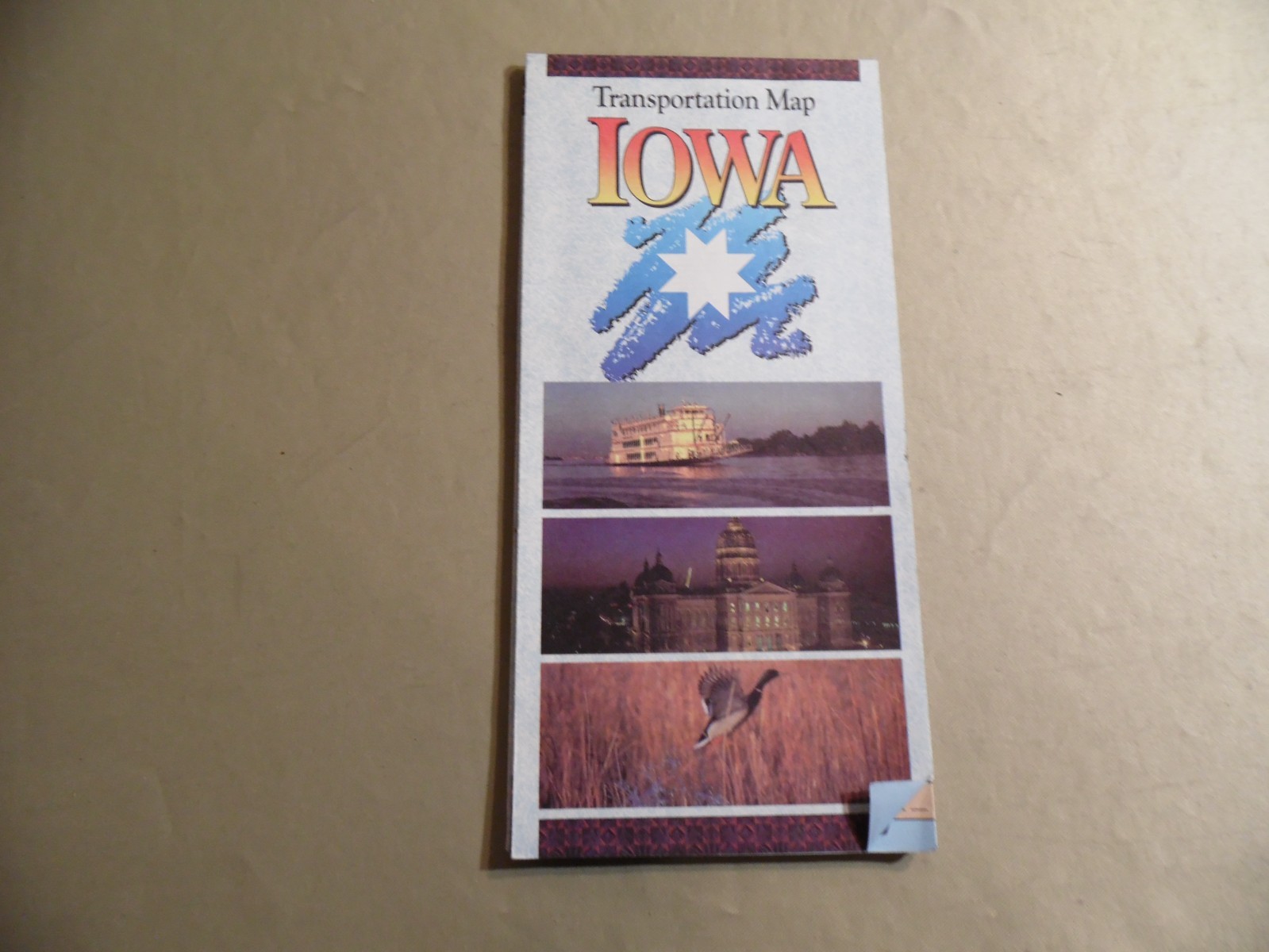 Iowa Transportation Map / Circa 1991 / Free Domestic Shipping