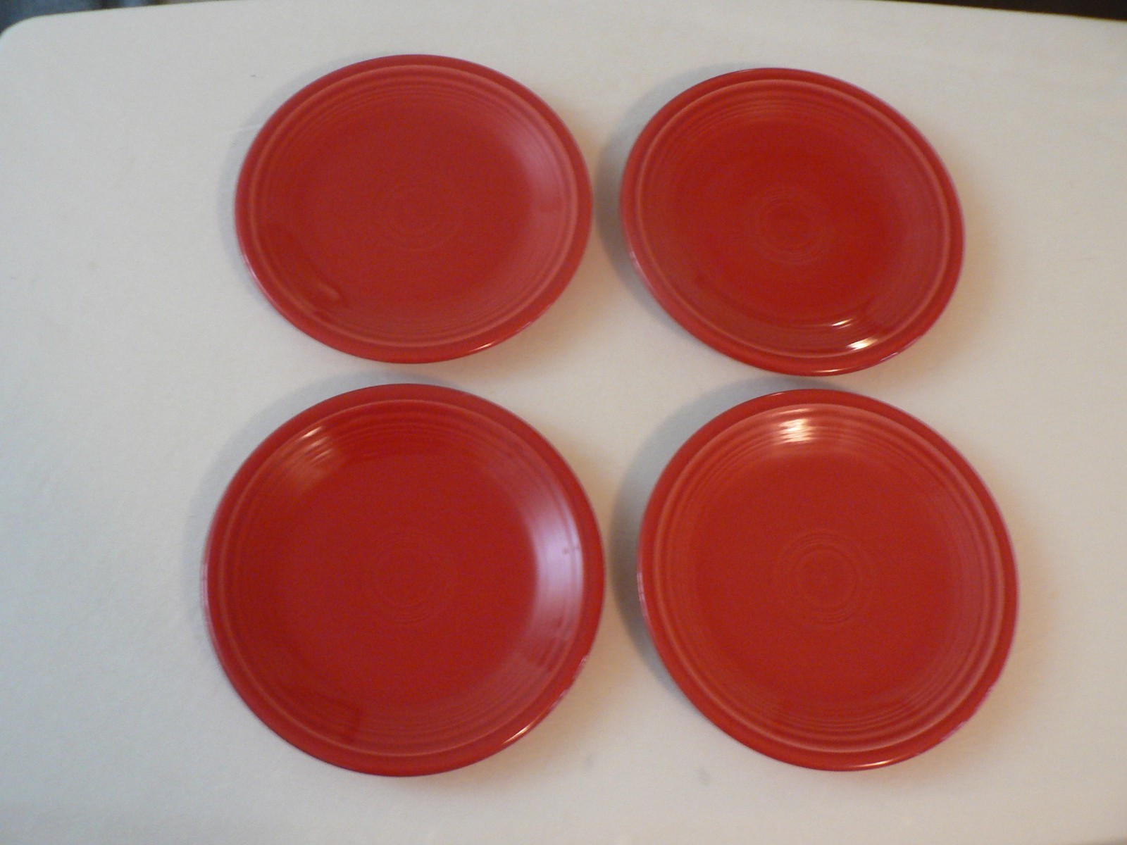 Fiesta - Scarlet  7  1/4" Salad Plates (4) - Fiestaware -  Excellent+++++++++