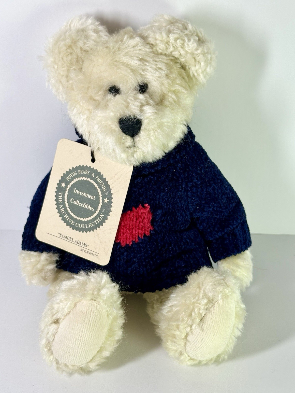 Boyds Bear Archive Collection Samuel Adams 1990  Retired Plush  Heart
