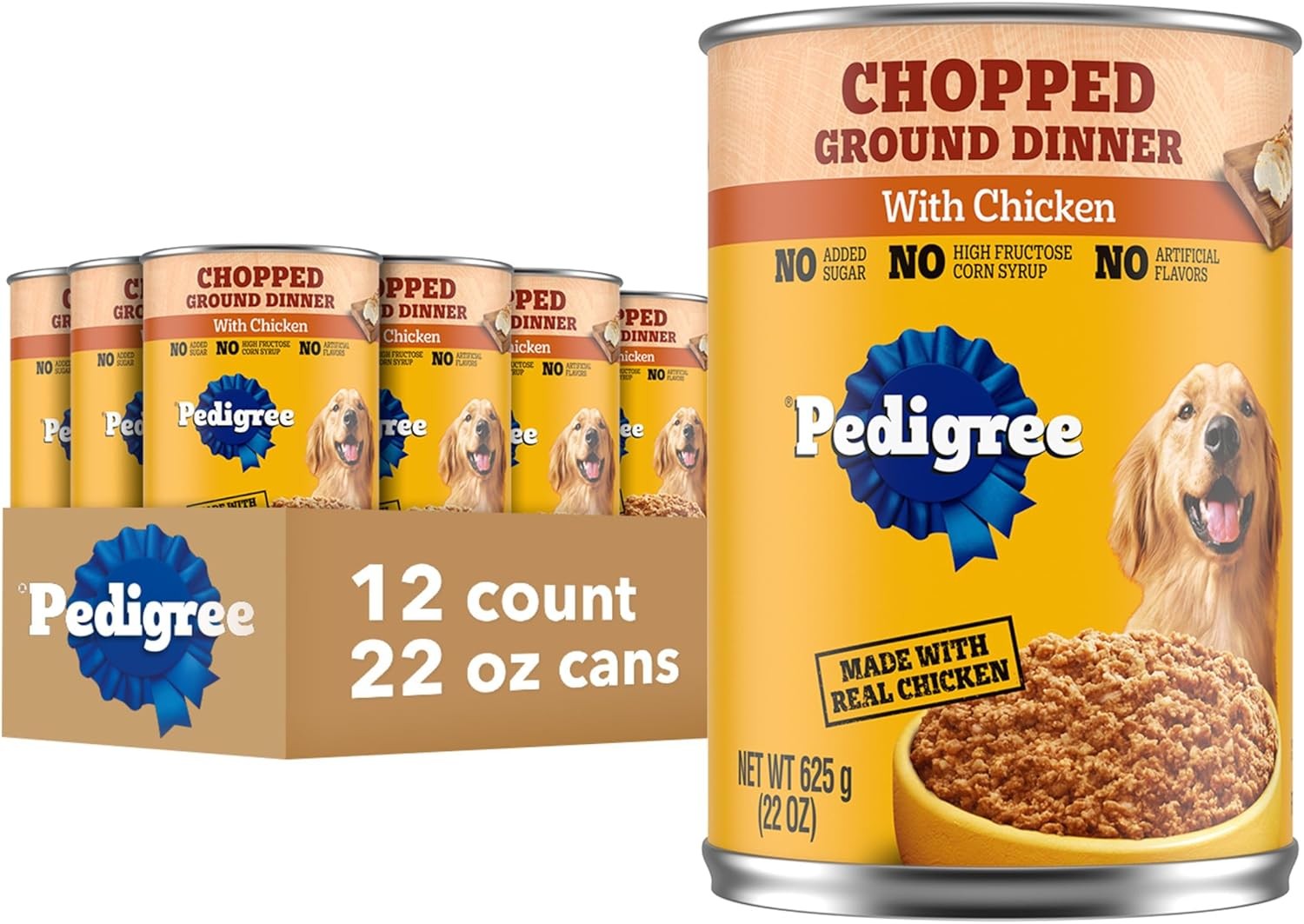 Chopped Ground Adult Wet Dog Food Chicken 22 oz 12 Count