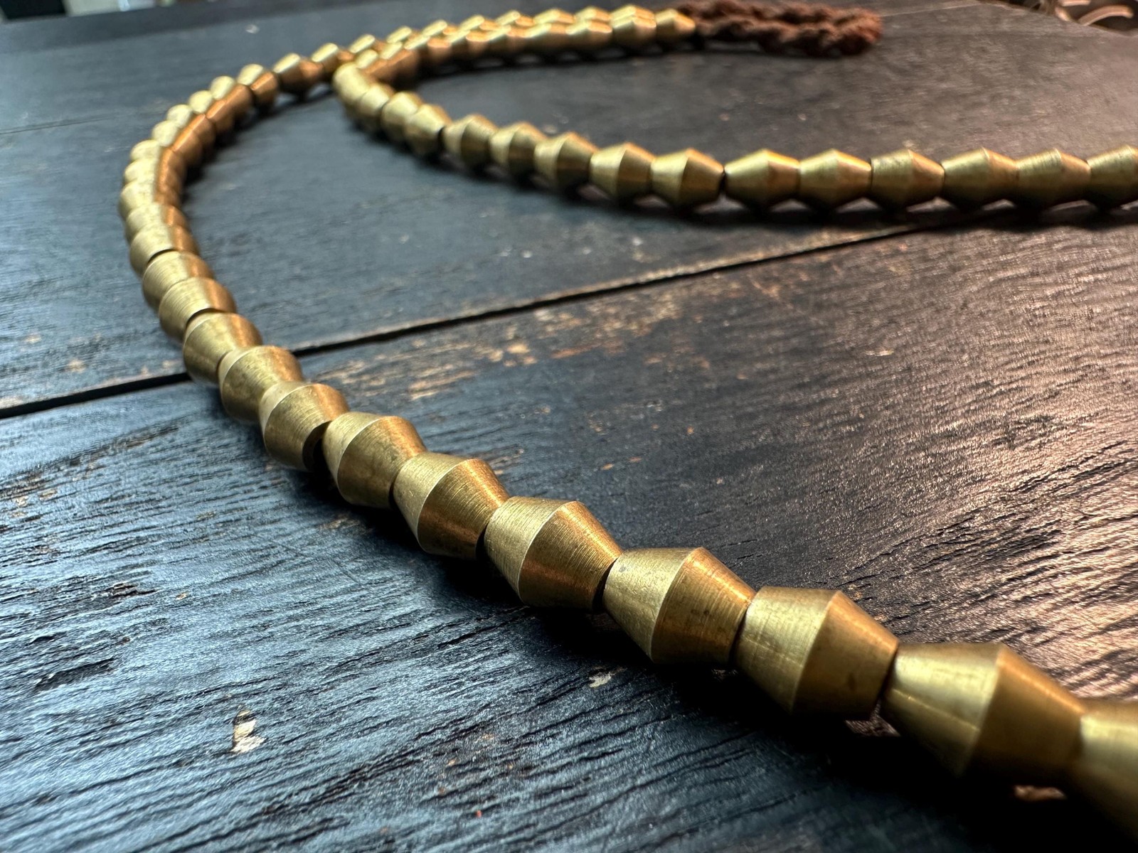 Nepal Handmade Copper Cone Bead Strand | 7x8mm Geometric Spacer | 2122 Ethnic J