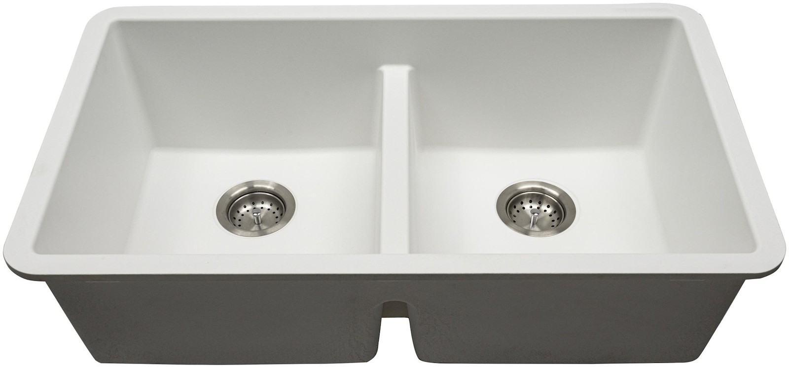 Ackland AKKQS-5050-3319-DB 32" Undermount Double Basin Quartz - White