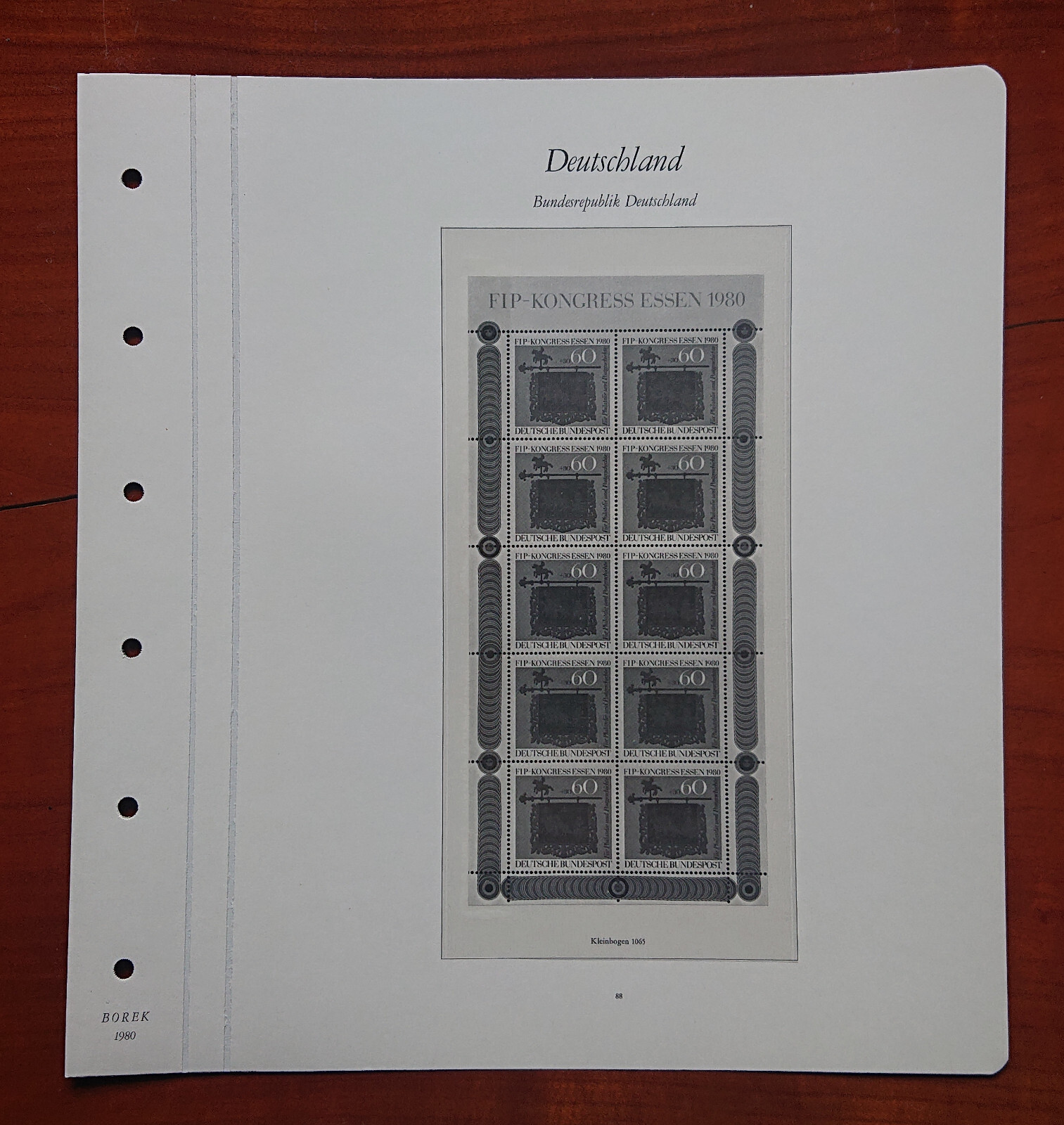 Vordruckblatt Federal Republic Germany Borek 1980 S 88 Fip Congress Eat 1980