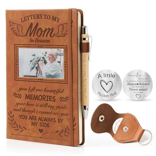 Memorial Gifts for Loss of - Letters To My In Heaven, Leather Journal A5 Mom