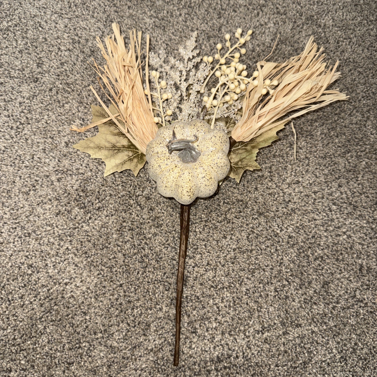 New! Pumpkin Leaves Berries Fall Picks Floral Spray Wreath Decor Crafts Trees