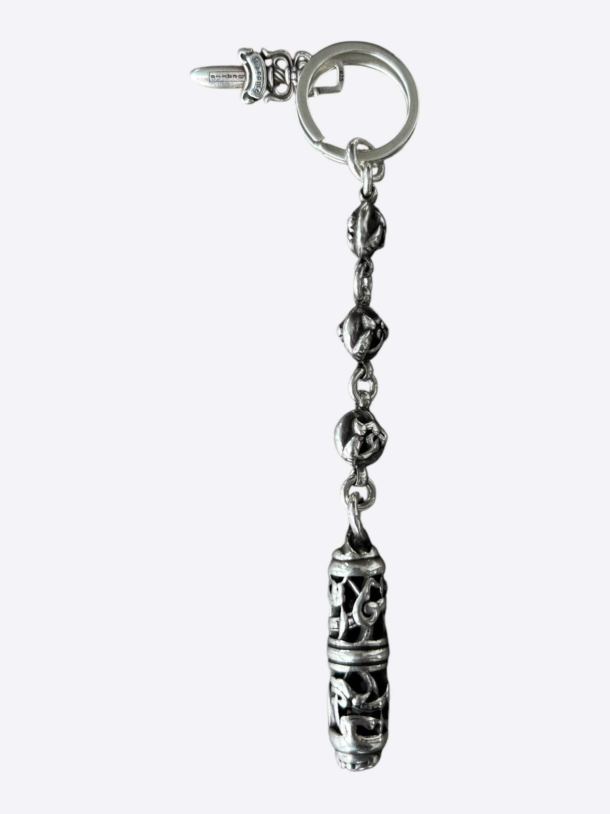 Chrome Hearts Silver Celtic Roller & Dagger Keychain