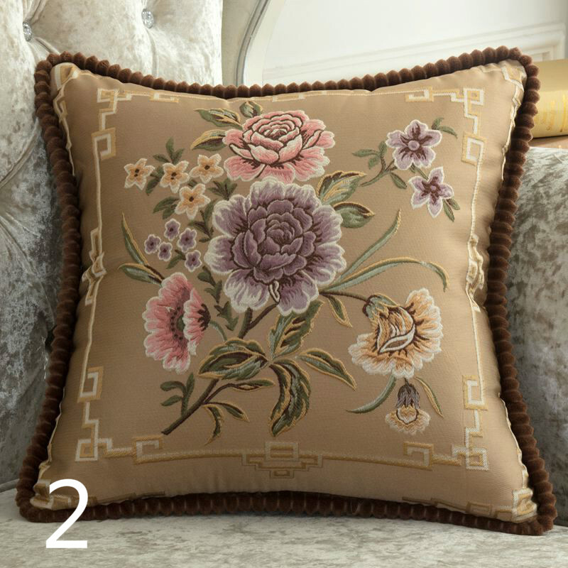 2X Pillow Cases Cushion Cover Throw Embroidery Floral Bedding Home Sofa Decor