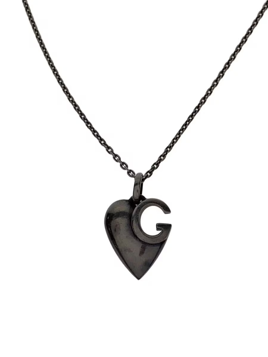 Gucci Heart G Logo Necklace Sv950 Zirconia Slv With Top Women S M1p83