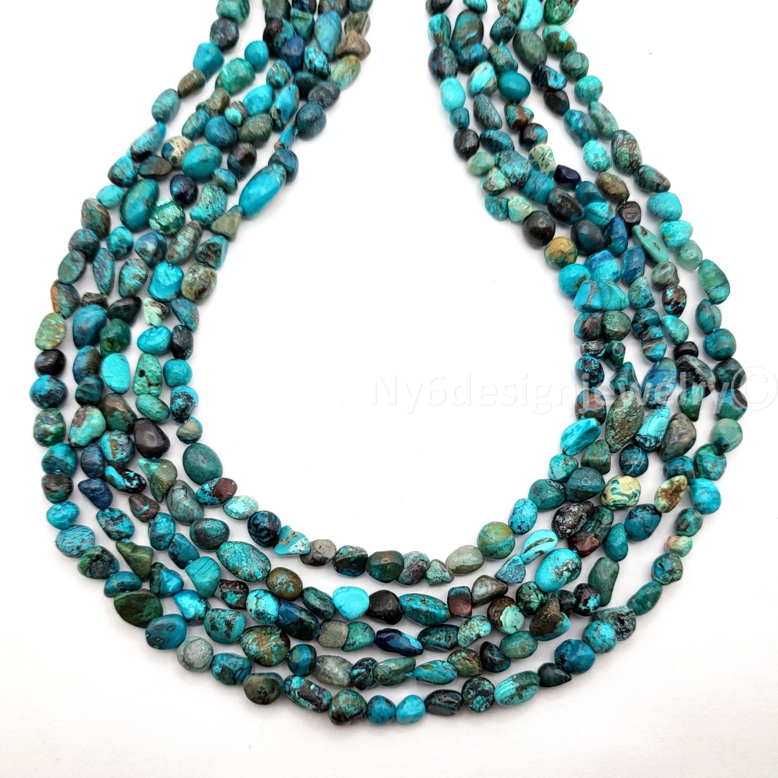 Genuine Natural Turquoise Nugget Beads 5-7mm Blue Turquoise 16" Strand