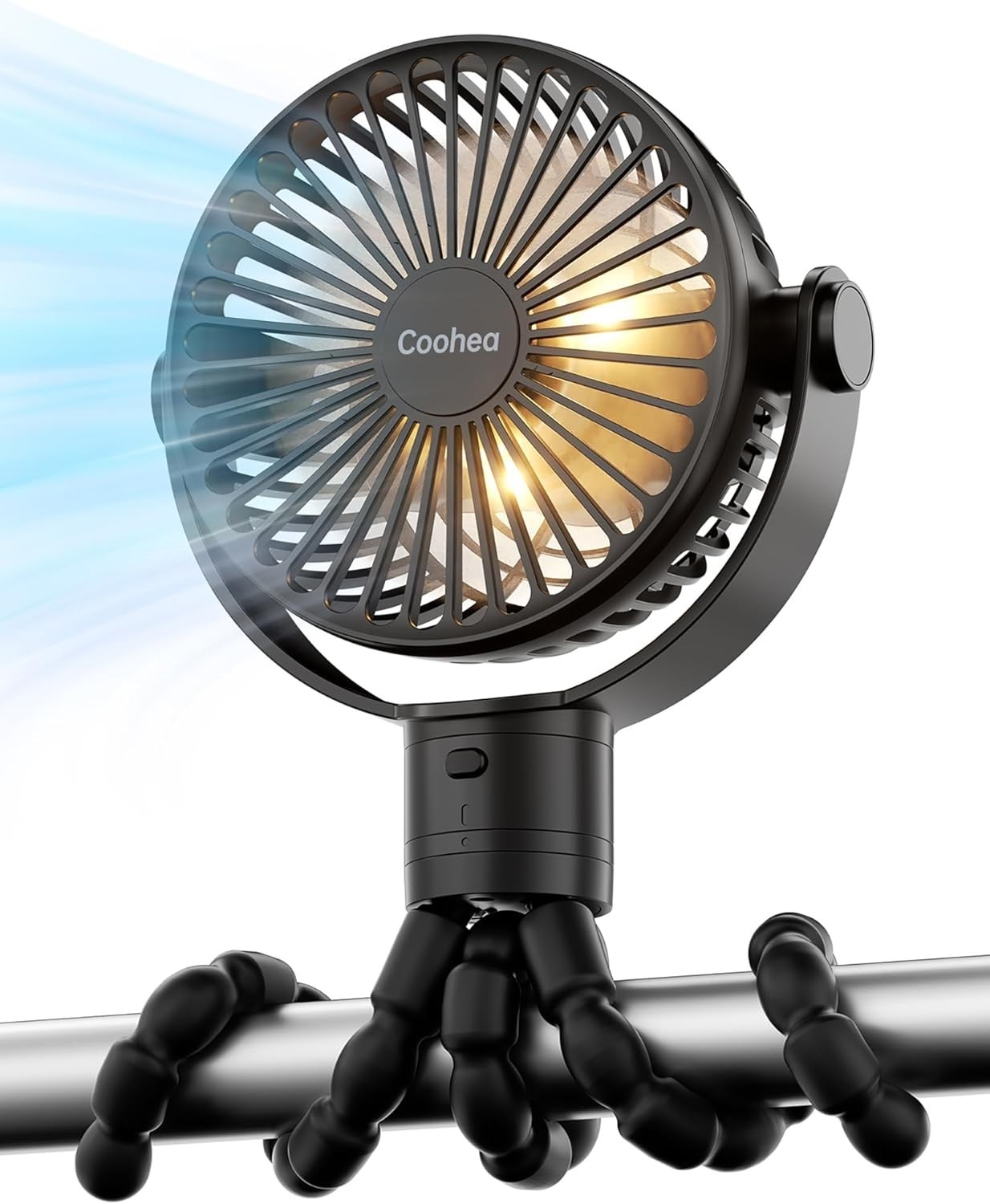 Stroller Detachable 360° Rotatable Clip Rechargeable Battery Portable Fans