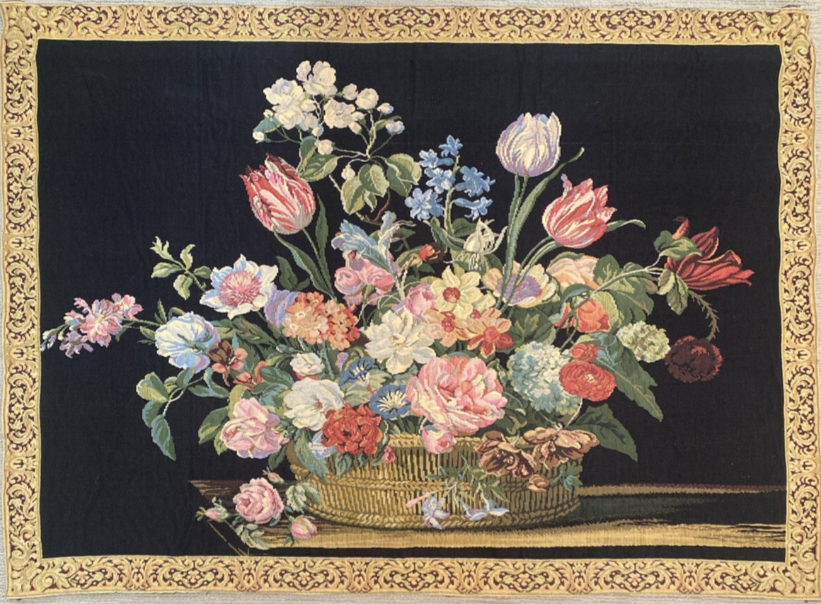 Vintage French Tapestry Floral Pattern Wall Decor Tapestry 3 x 4 ft