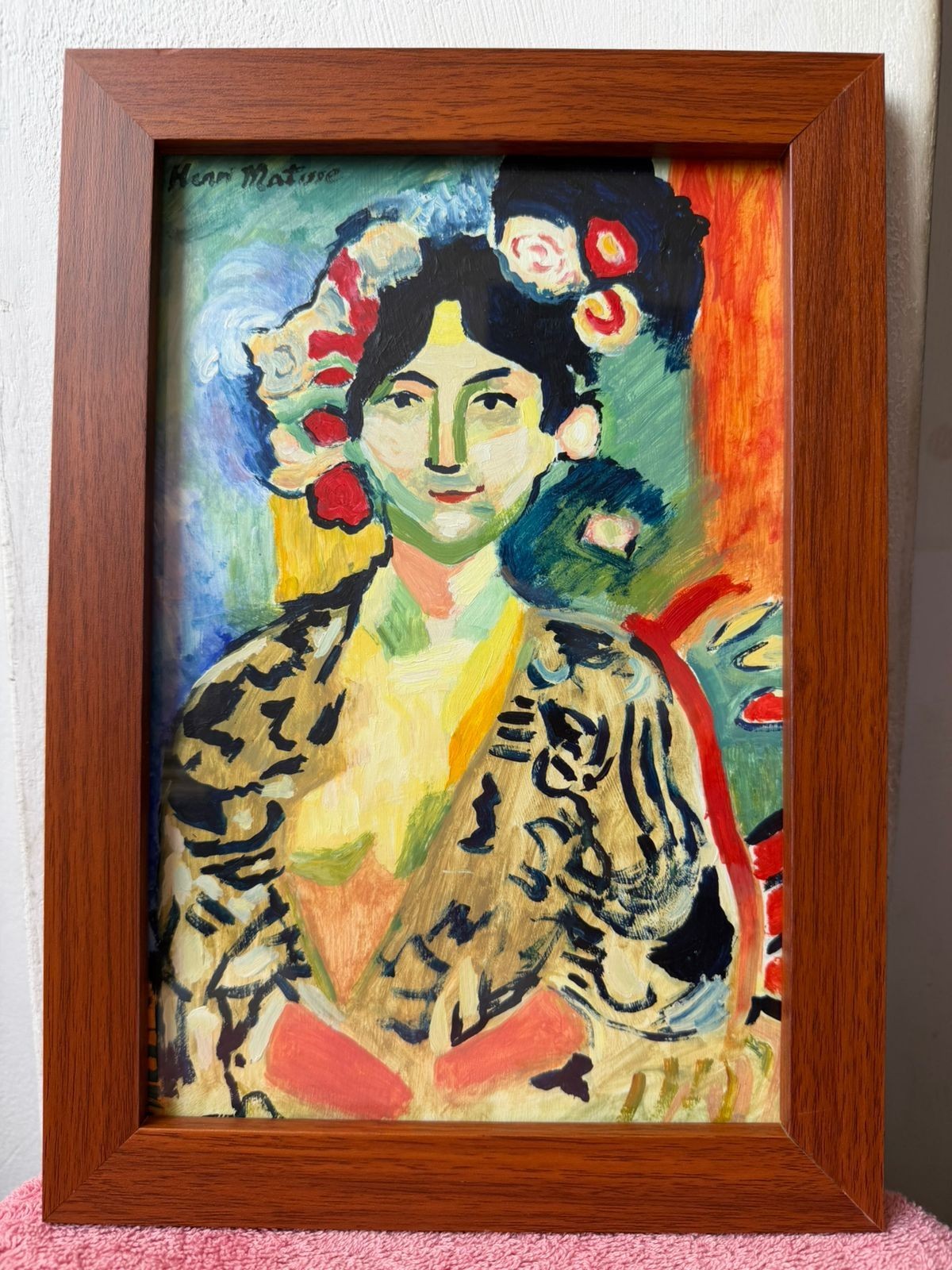 henri matisse , framed oil painting on wood, sealed and signed.
