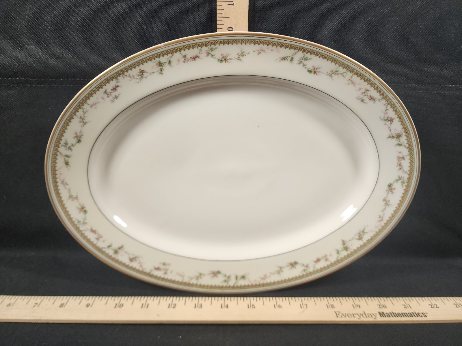 Antique Haviland Limoges France Mid Oval Platter Plate Berry Floral Yale Gold