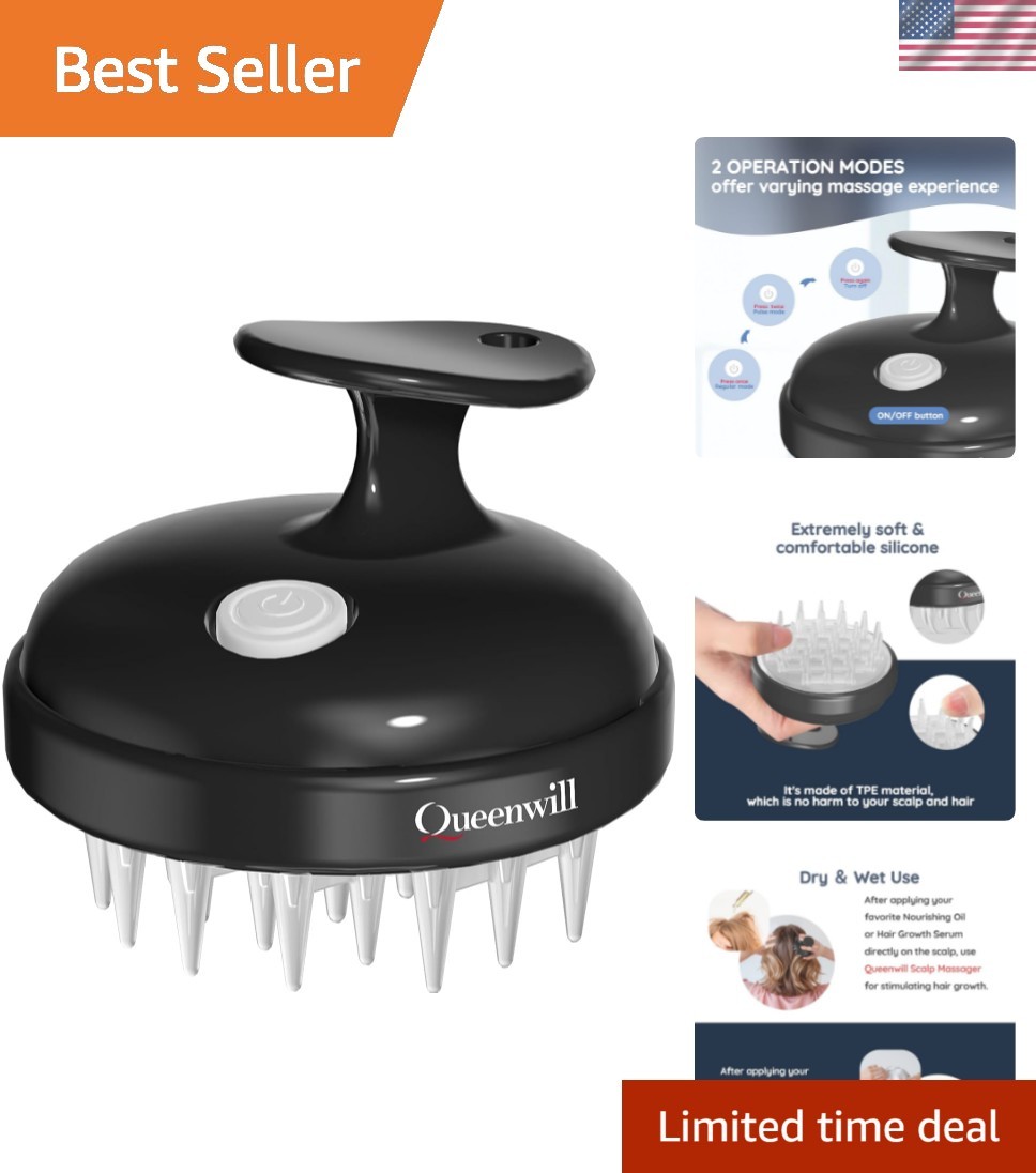 Electric Handheld Hair Massager, Cordless Hair Scalp Massager Portable Head S...