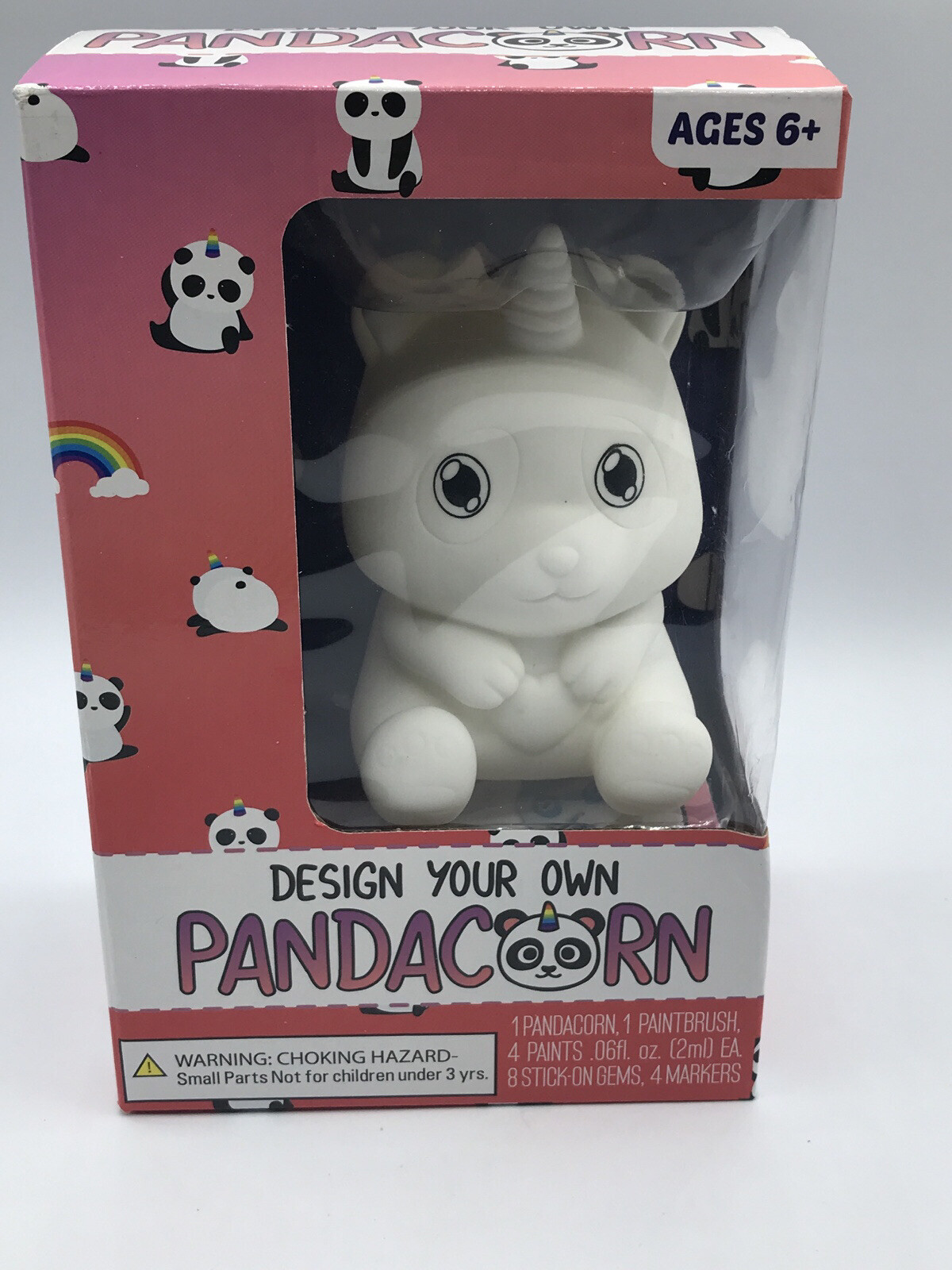 Design Your Own Pandacorn Panda Unicorn w/ Sticker Gems Markers Paints Brush NEW