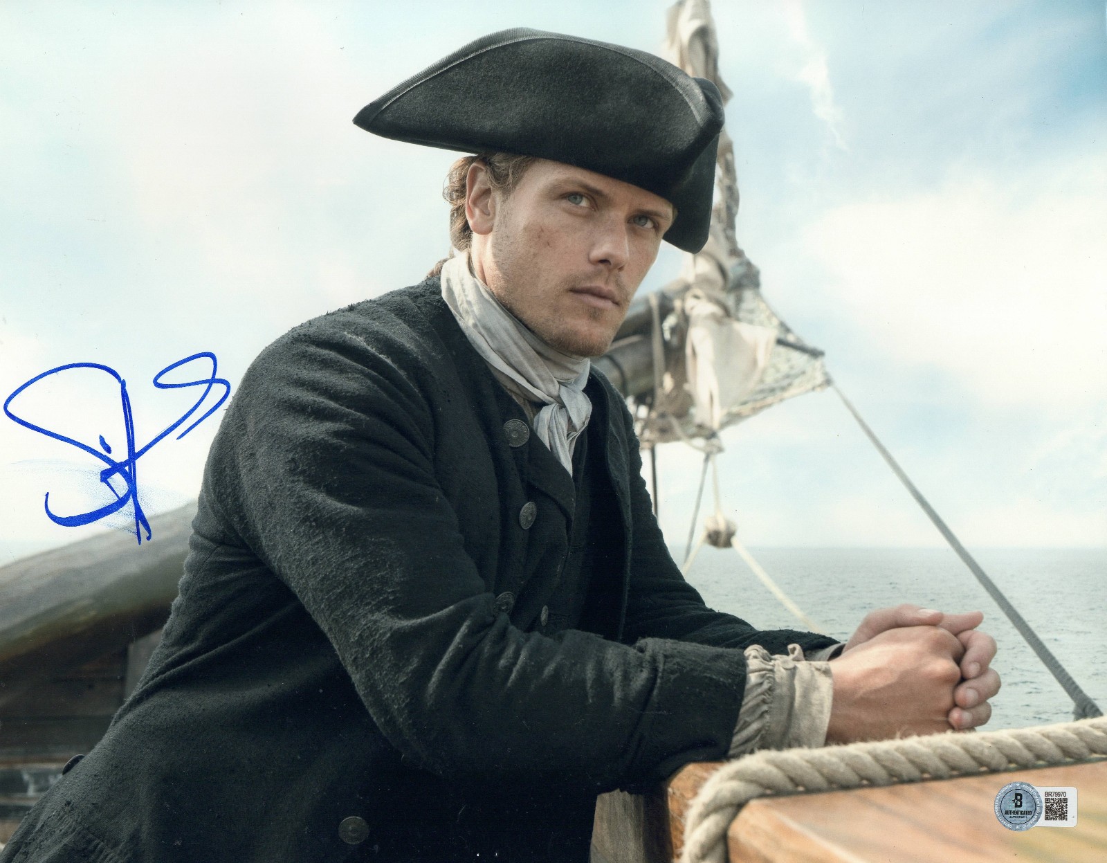 SAM HEUGHAN SIGNED AUTOGRAPH OUTLANDER 11X14 PHOTO BECKETT BAS