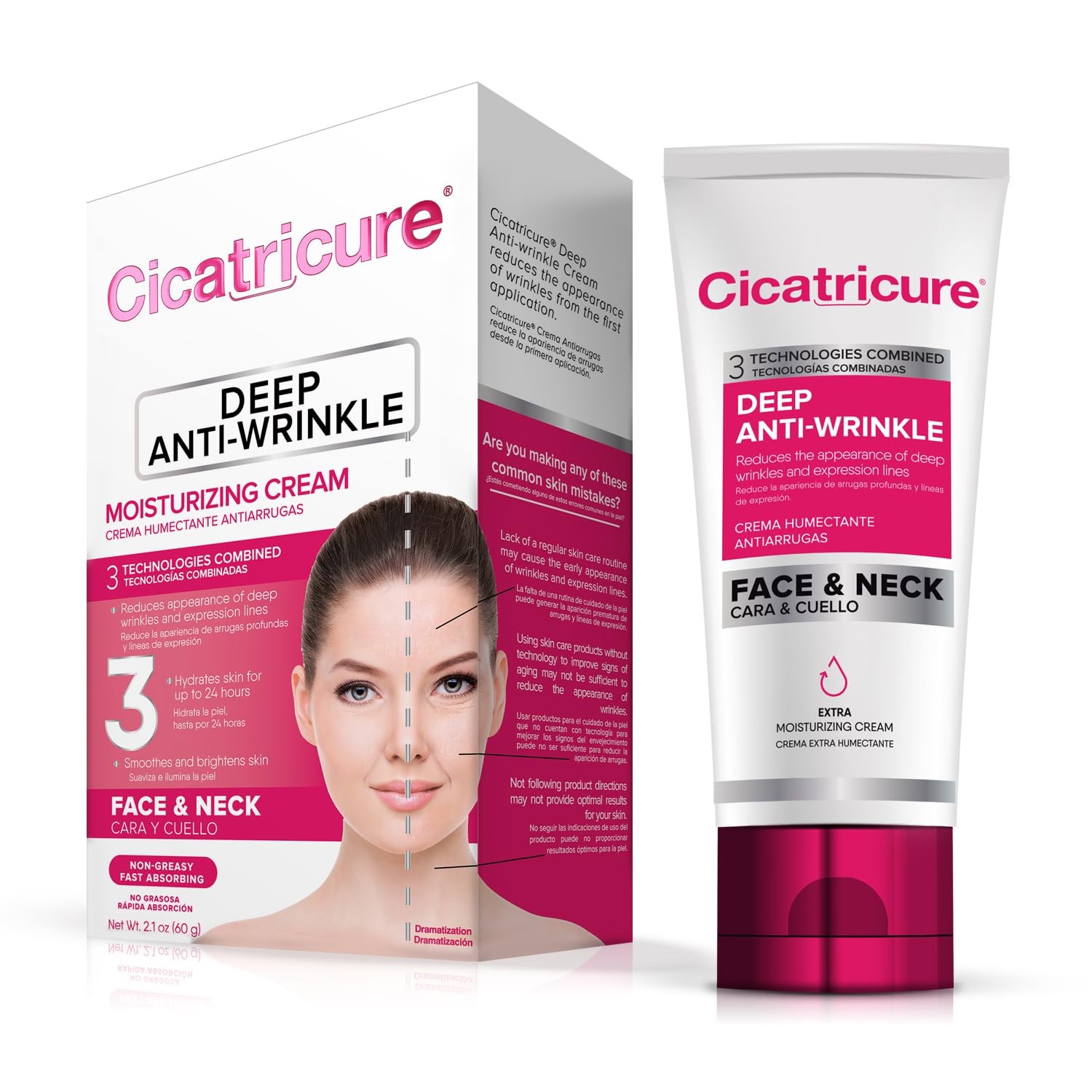 Cicatricure Deep Anti-Wrinkle Face & Neck Cream, 2.1 Ounce (Pack of 1), White 