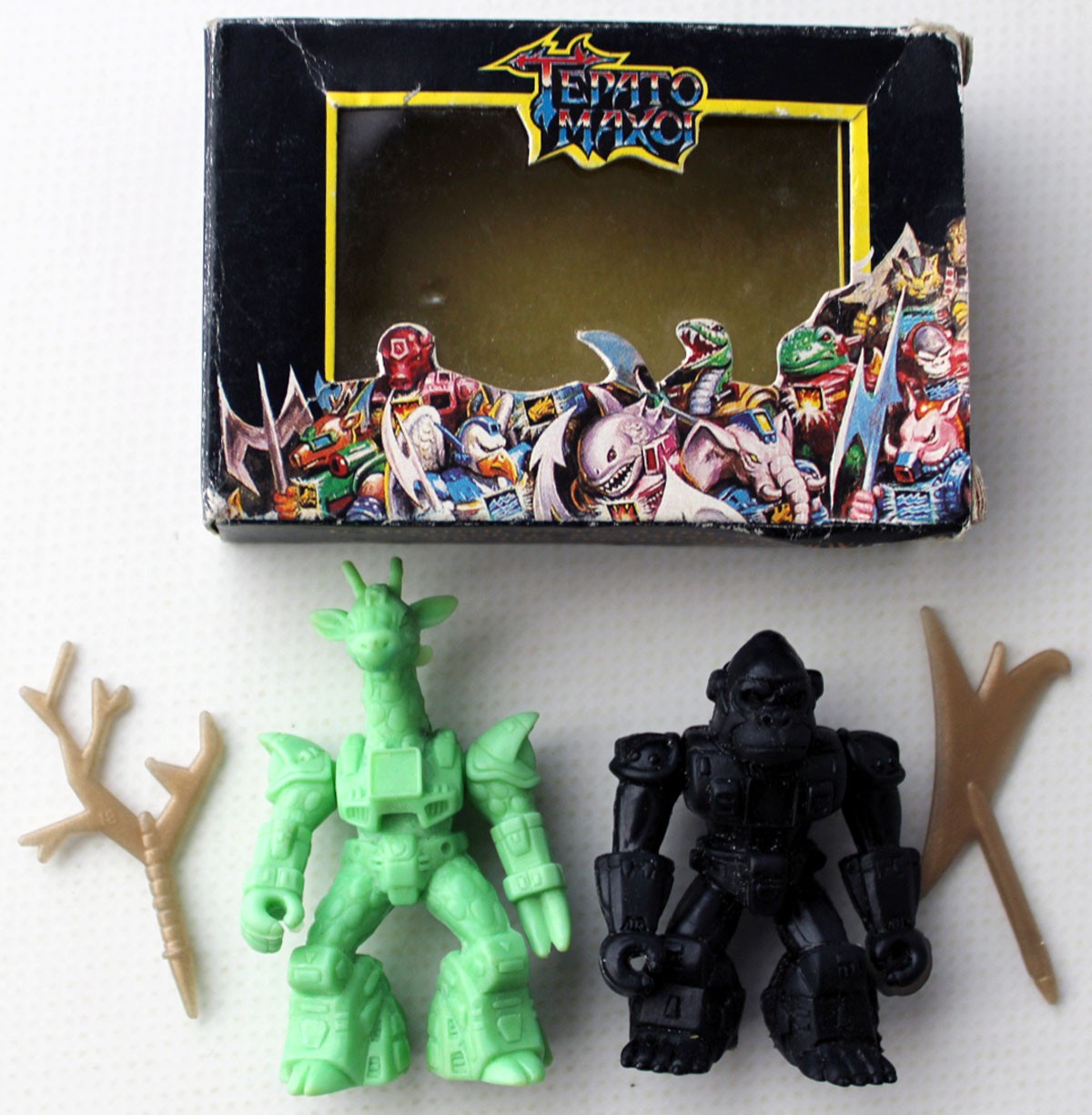 Vintage 80's Greek Battle Beasts Teratomaxoi Rubberneck Giraffe Gorilla in Box !