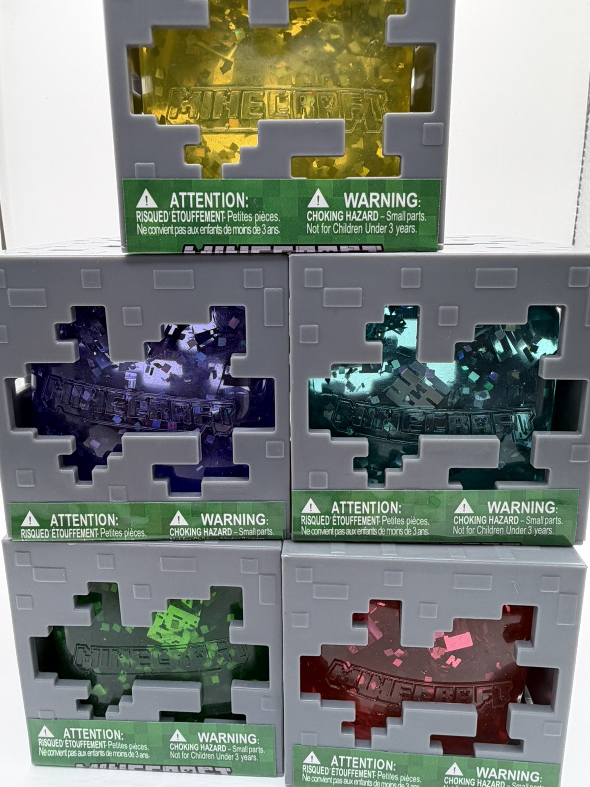 MINECRAFT JELLY CUBES - Viral Squishy IN HAND NEW + RARE - Complete Set [5]🧨 ✅