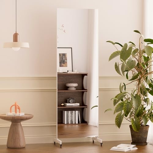  NanoMirror Non-Glass Ultra-Light Home Gym on Wheels, 71" x 71"L x 24"W White