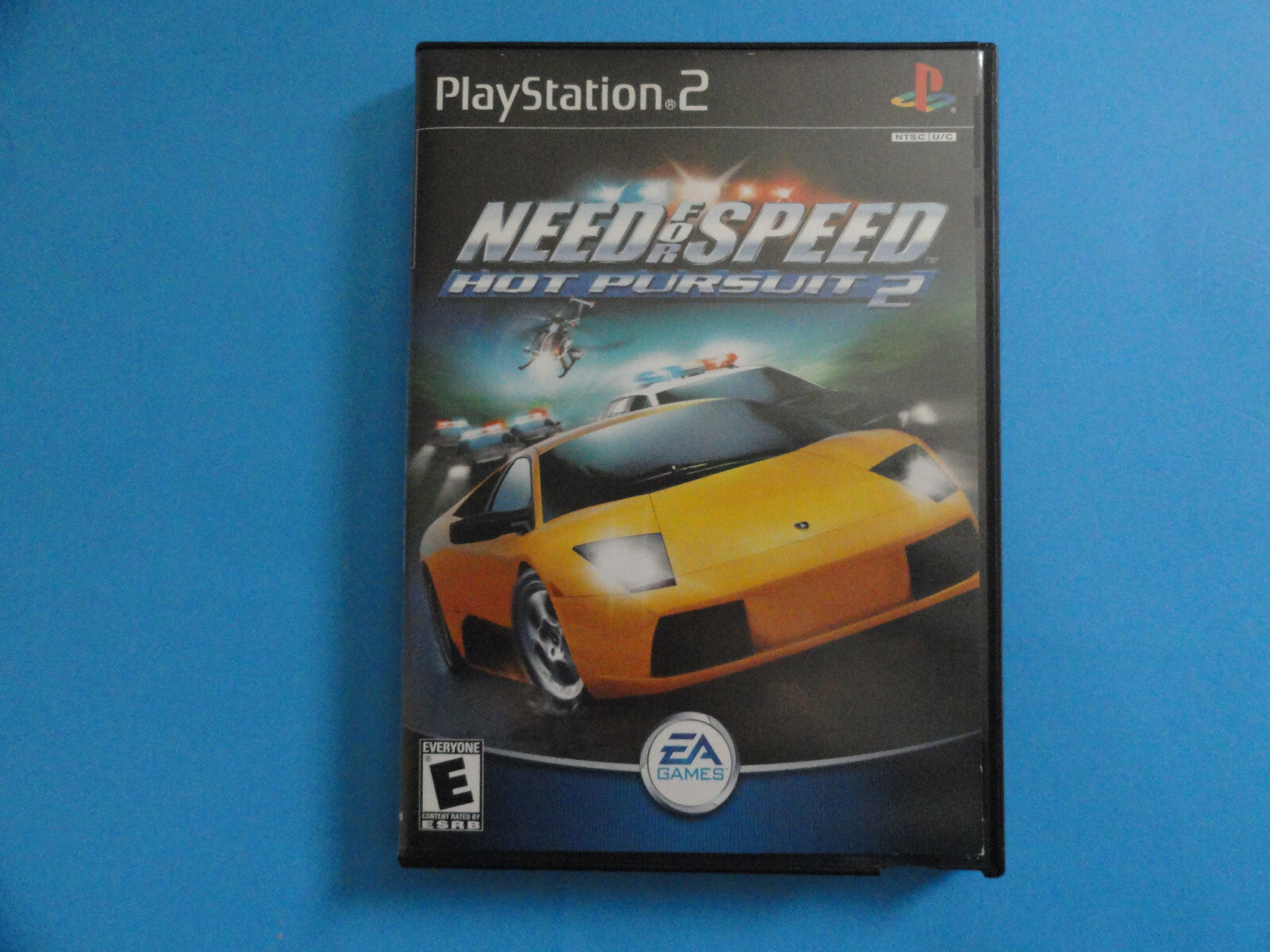 PS2 NEED FOR SPEED HOT PURSUIT 2 - ORIGINAL COVER ART IN BLOCKBUSTER VIDEO CASE