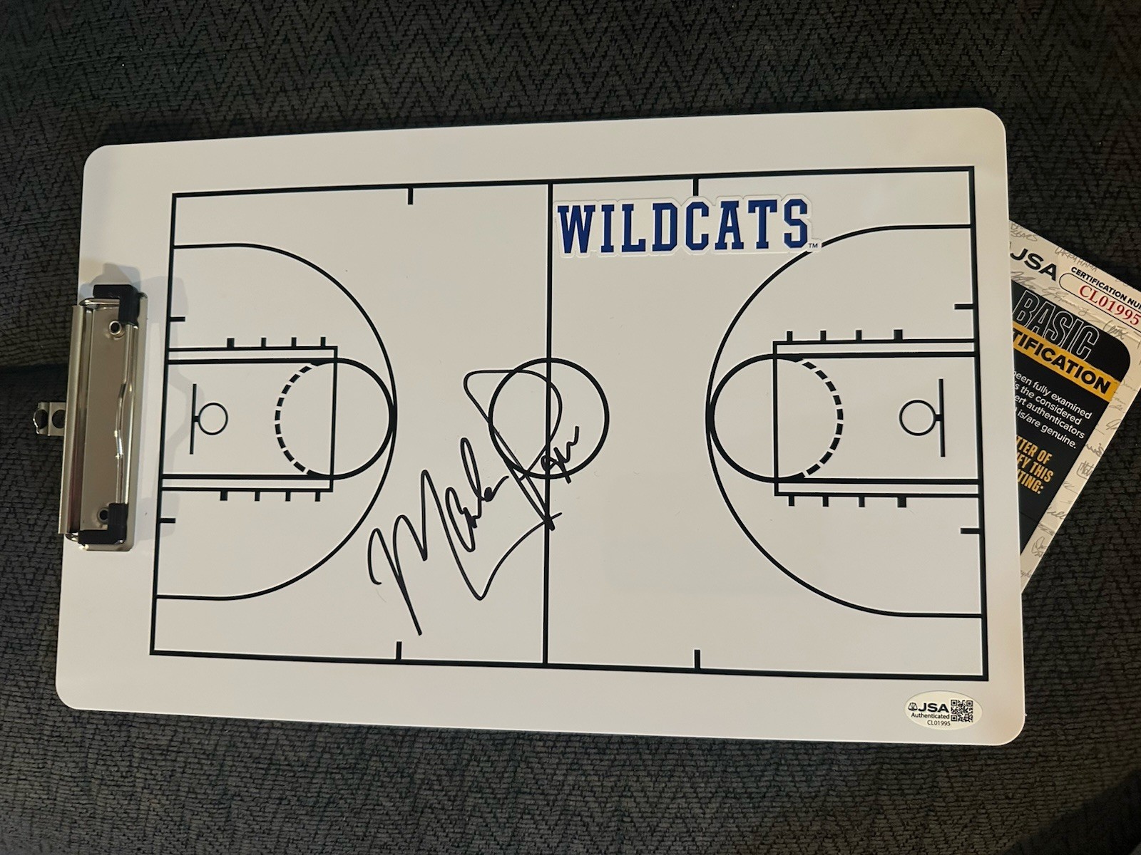 Coach Mark Pope Signed Clip Board JSA Authentication COA Kentucky Wildcats