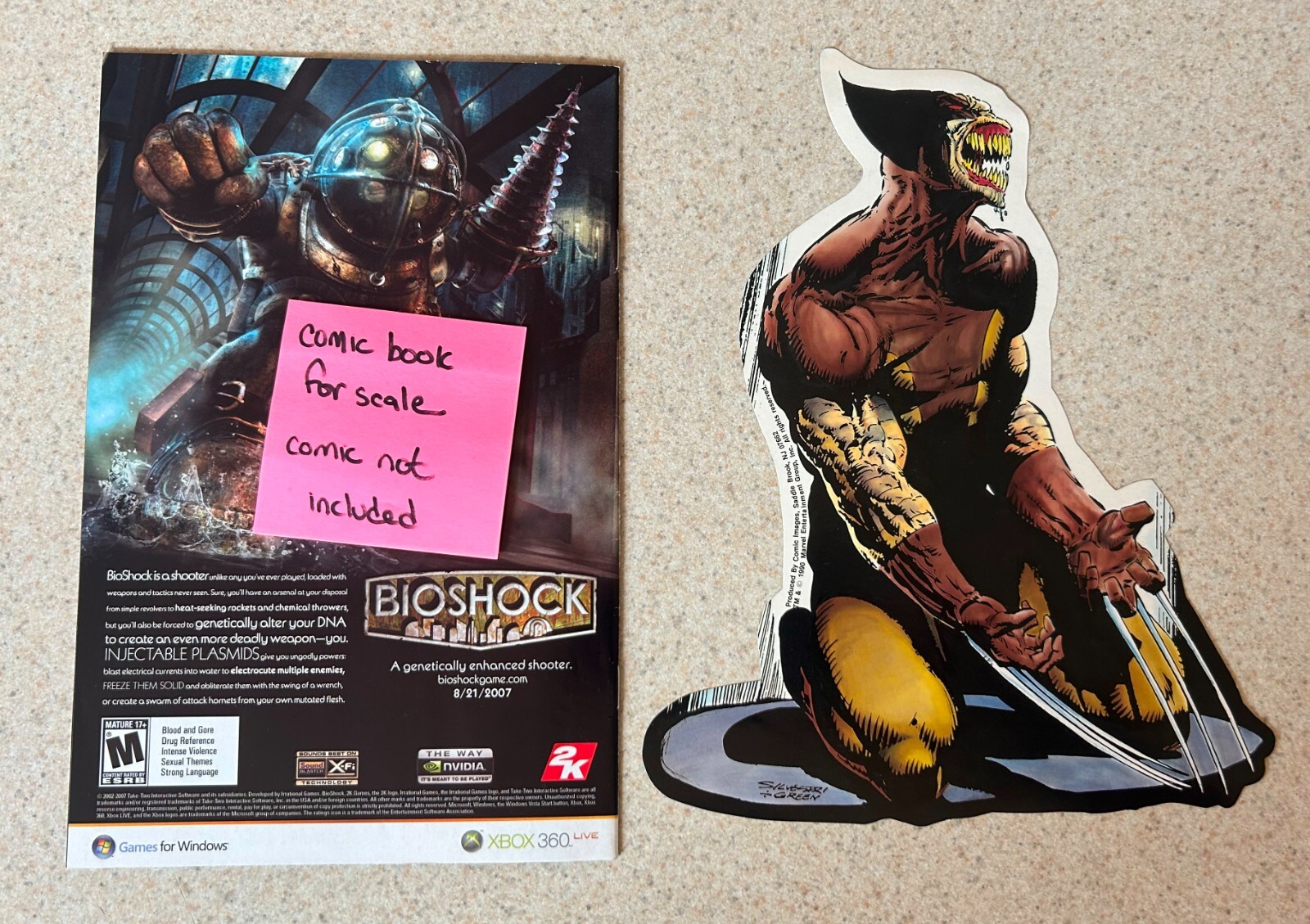 COMIC IMAGES Huge Decal (Marvel 1990) -- WOLVERINE Brood Silvestri -- 10" x 8"