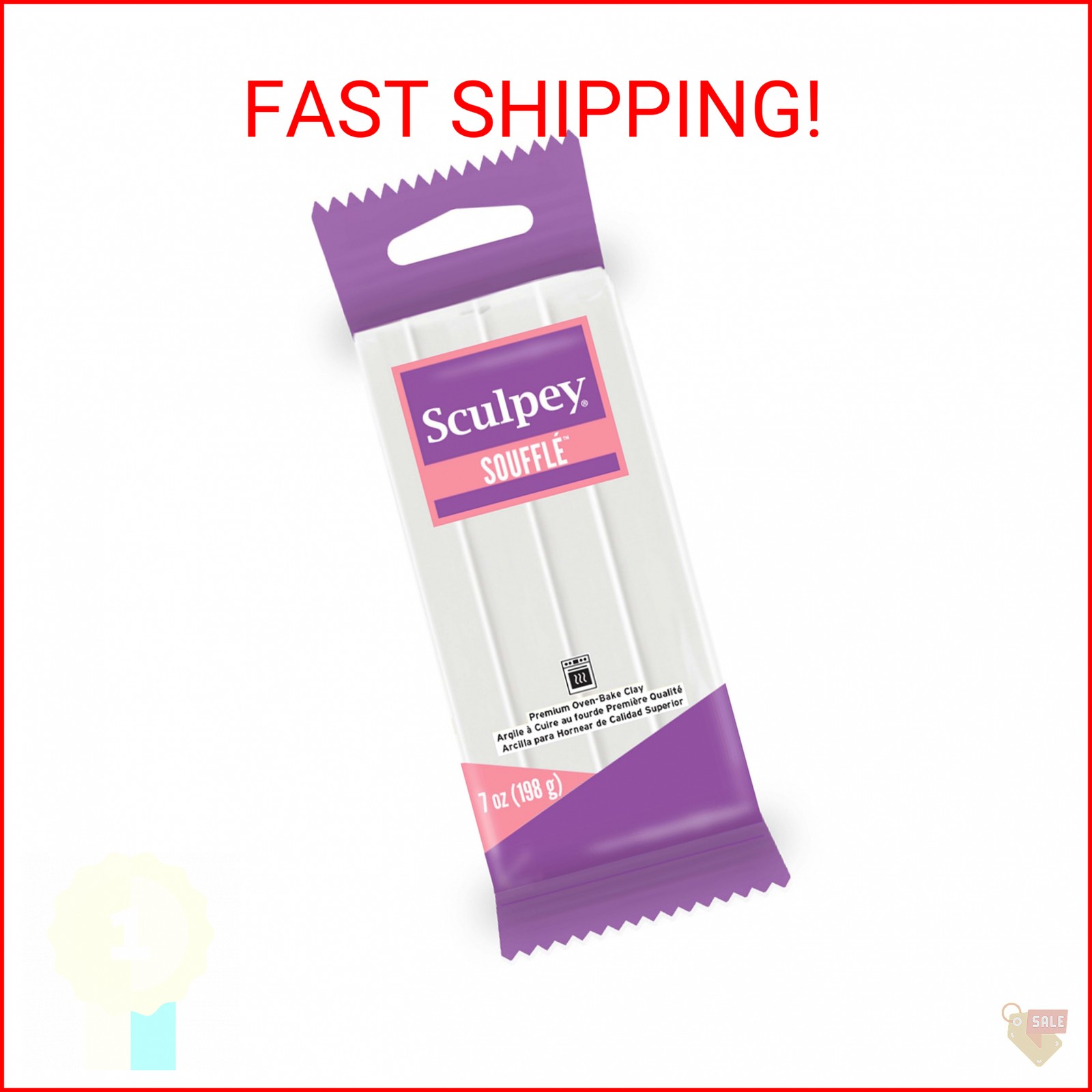 Sculpey Soufflé: Polymer Clay: Igloo - 7oz Pack - Suede Finish, Lightweight Oven