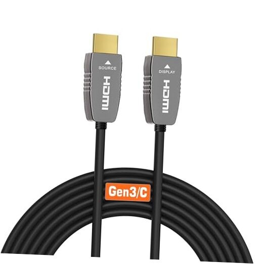 8K HDMI Fiber Optic Cable CL2 Rated 65 Feet 65FT C-8K Fiber Gen3/C CL2 Rated