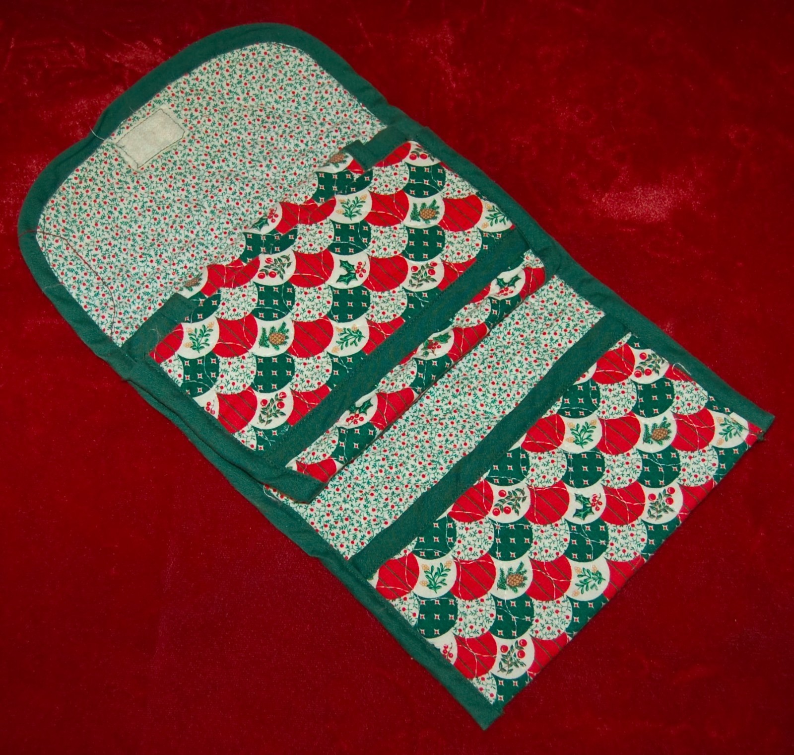 VINTAGE Folding Valet Cosmetics Travel Bag 100% Cotton Handcrafted in California