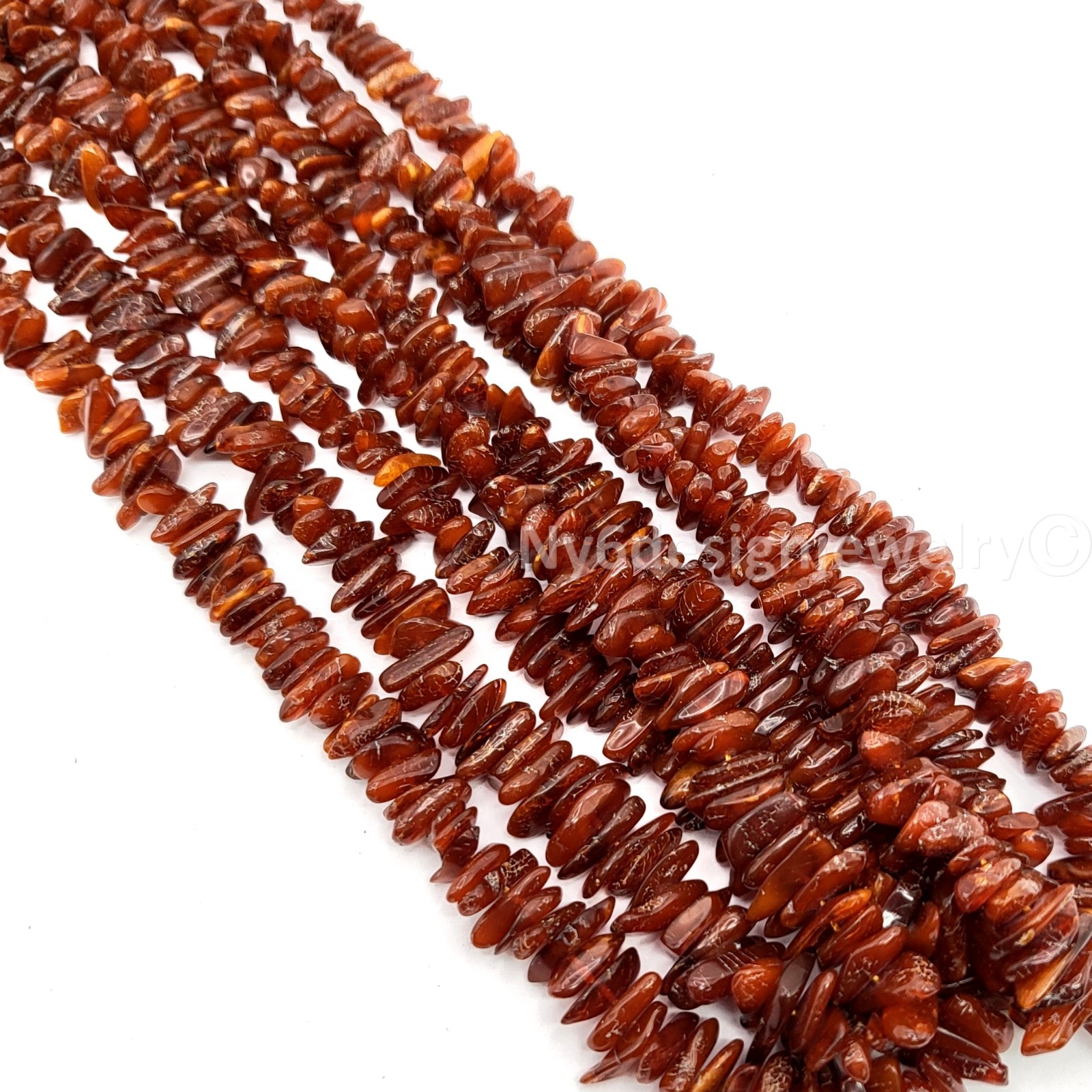 Natural Amber Branch Chip Beads, Small Stick Gemstone Strand (8x2-15x3mm)
