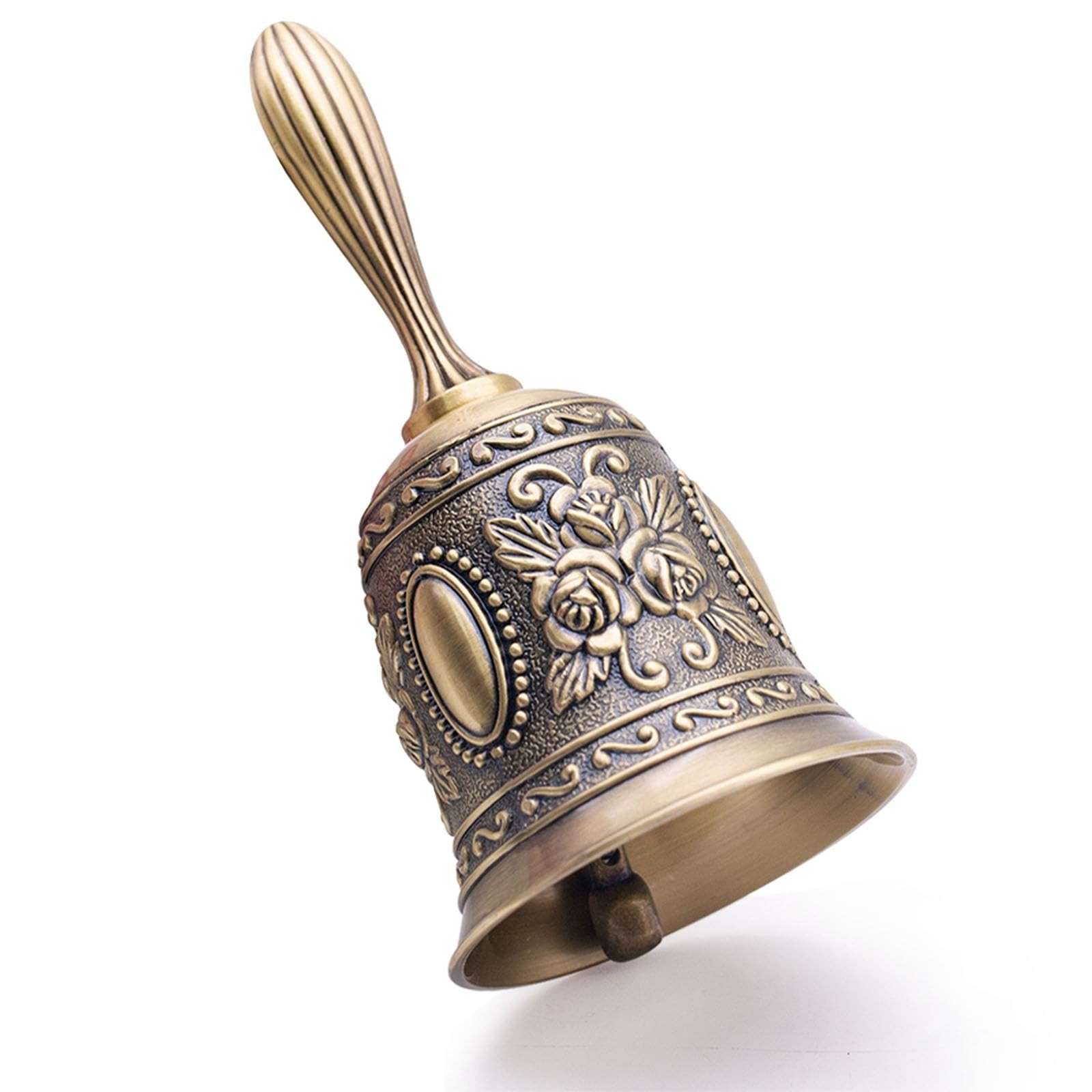 DomeStar Vintage Brass Hand Bell – Loud Call for Bedside, Medium, 